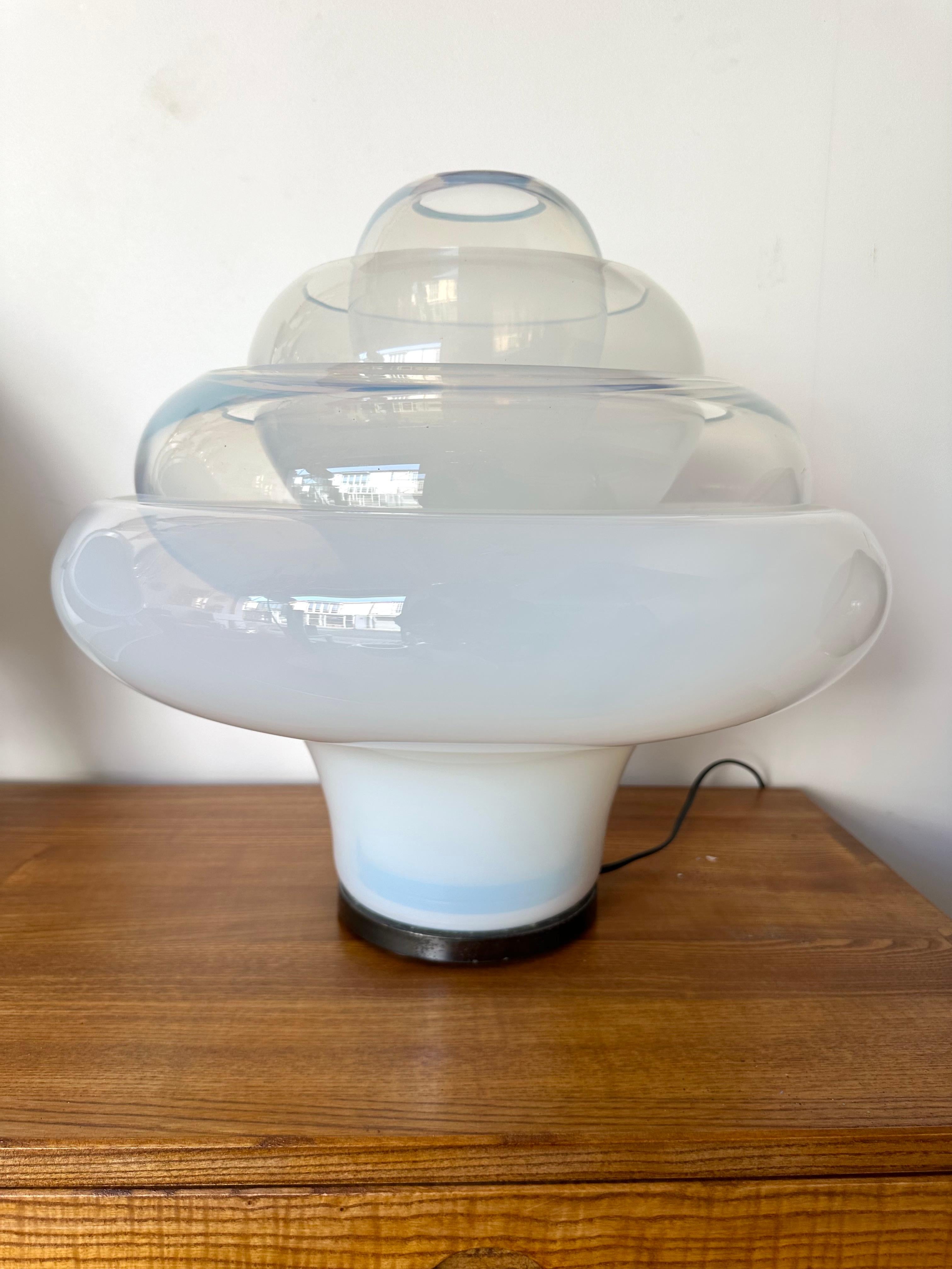 Lotus Lamp LT305 Murano Glass and Metal by Carlo Nason for Mazzega, Italy, 1970s In Good Condition For Sale In SAINT-OUEN, FR