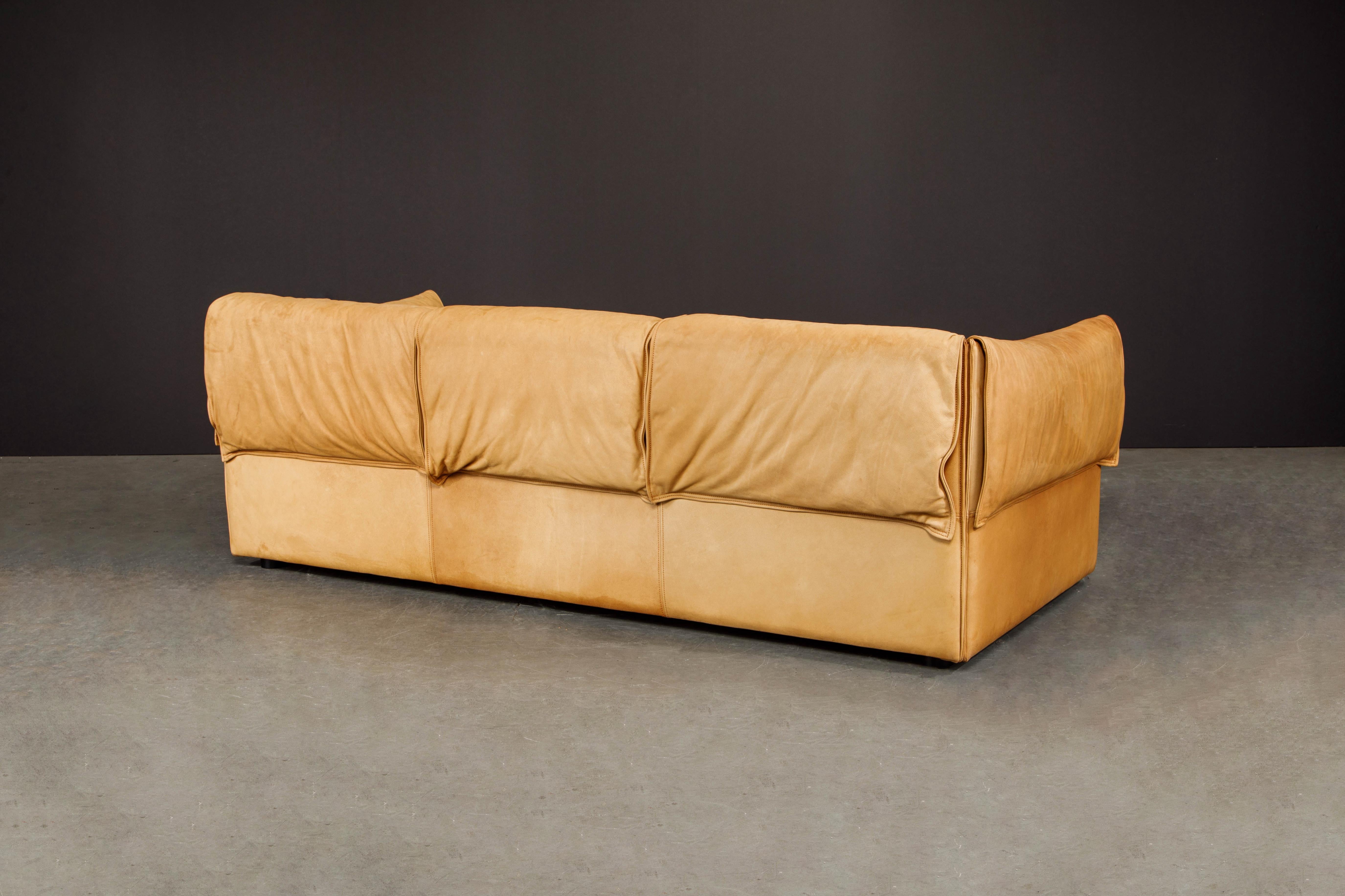 Scandinavian Modern 'Lotus' Leather Sofa by Niels Bendtsen for Niels Eilersen, 1970s Denmark, Signed