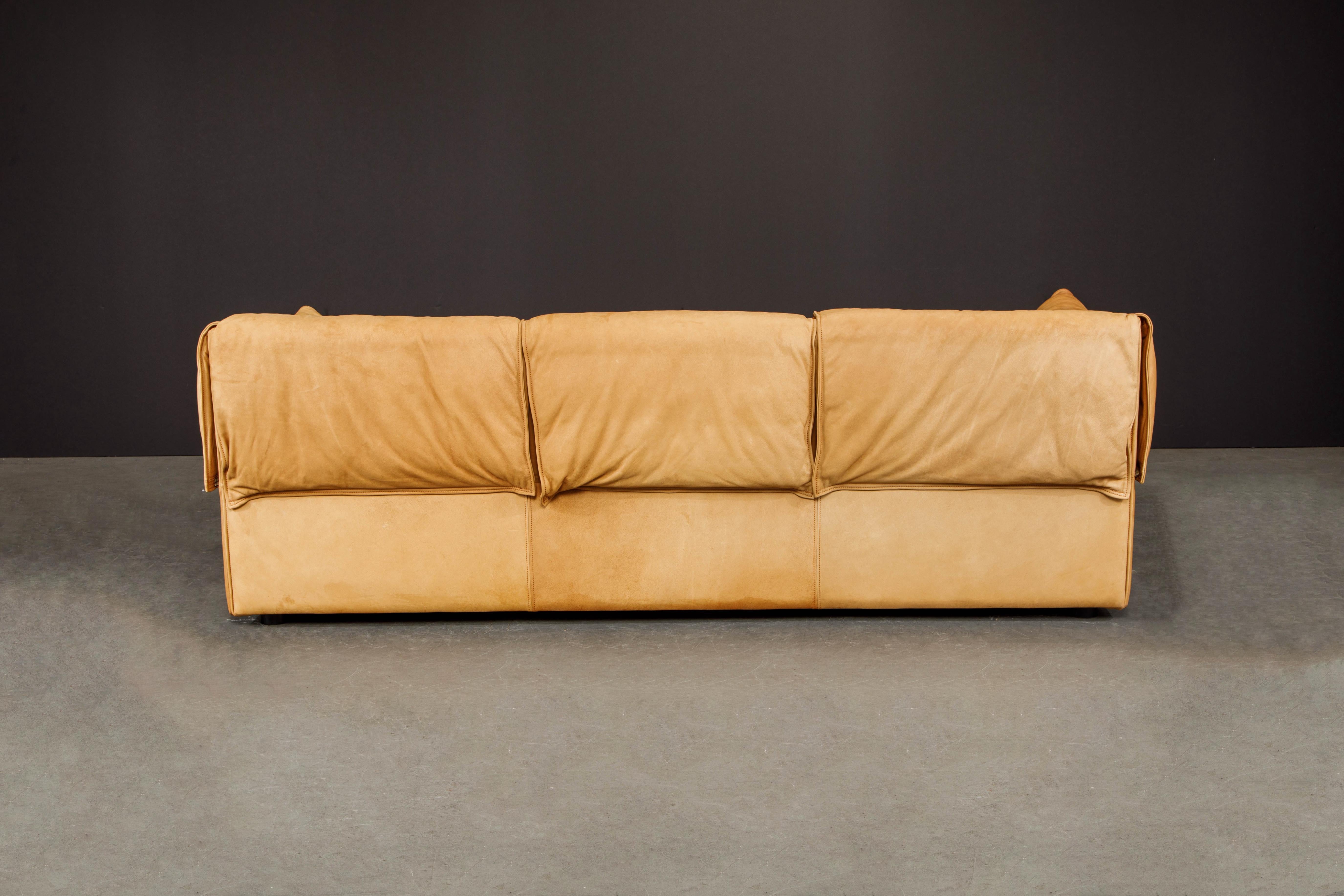 Danish 'Lotus' Leather Sofa by Niels Bendtsen for Niels Eilersen, 1970s Denmark, Signed