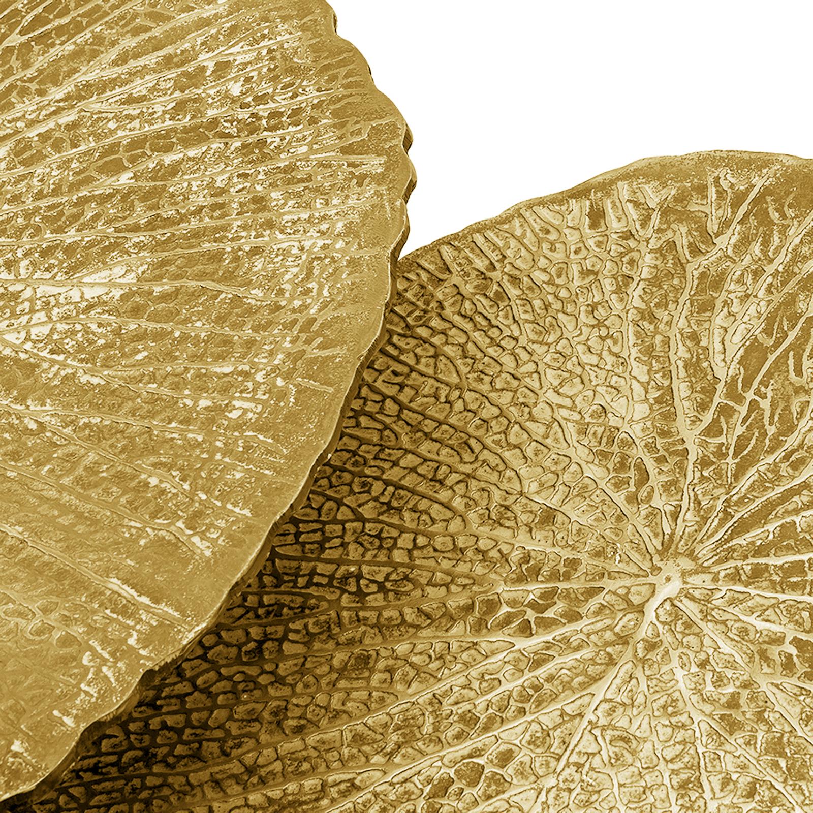 Gilt Lotus Leaves Gold Side Table Set of Two