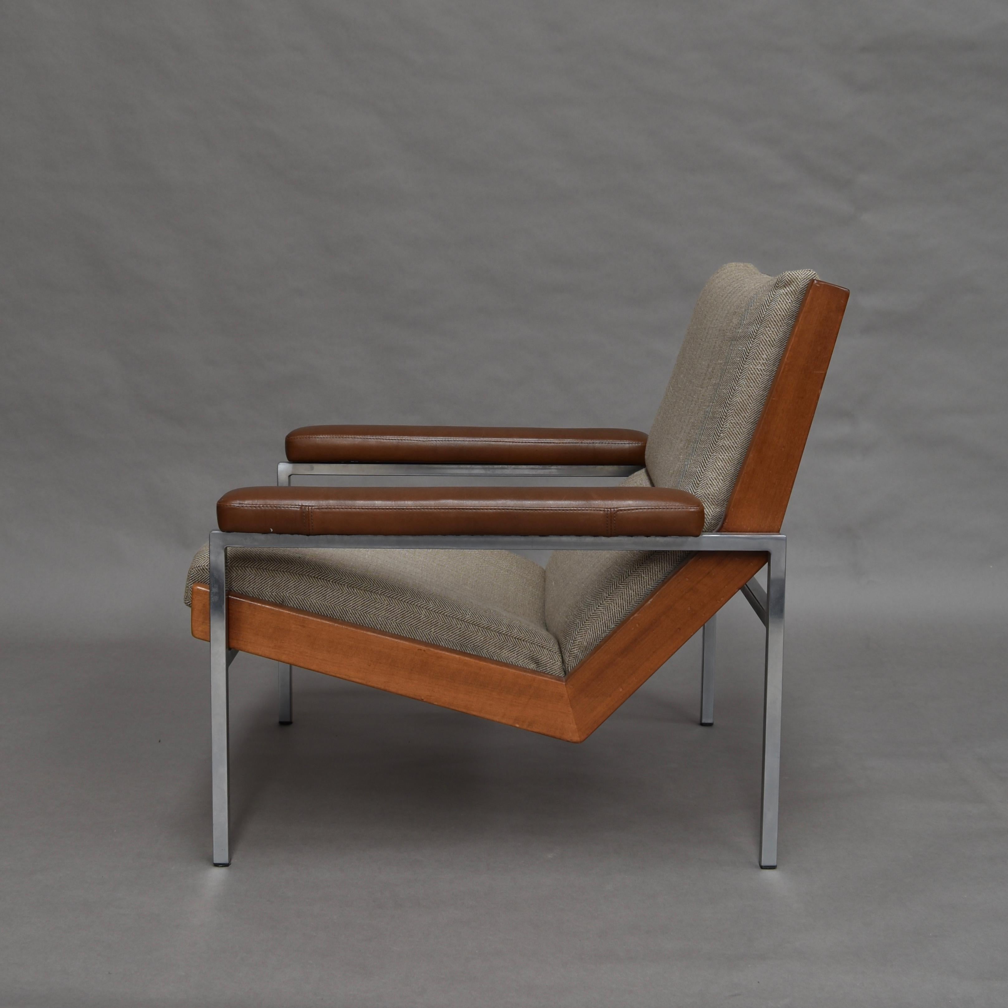 Leather Lotus Lounge Armchair by Rob Parry, Netherlands, 1960s