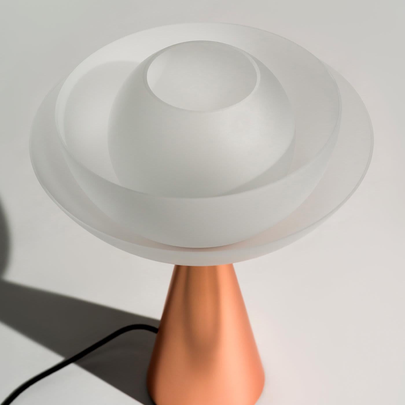 Italian Lotus Metal Table Lamp For Sale