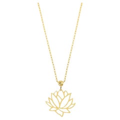 Lotus Necklace in 14 Karat Gold. 