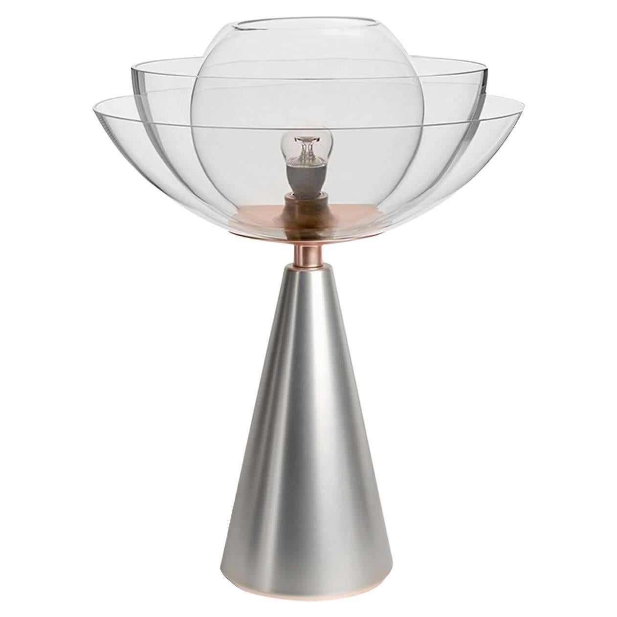 Lotus Nickel Table Lamp For Sale