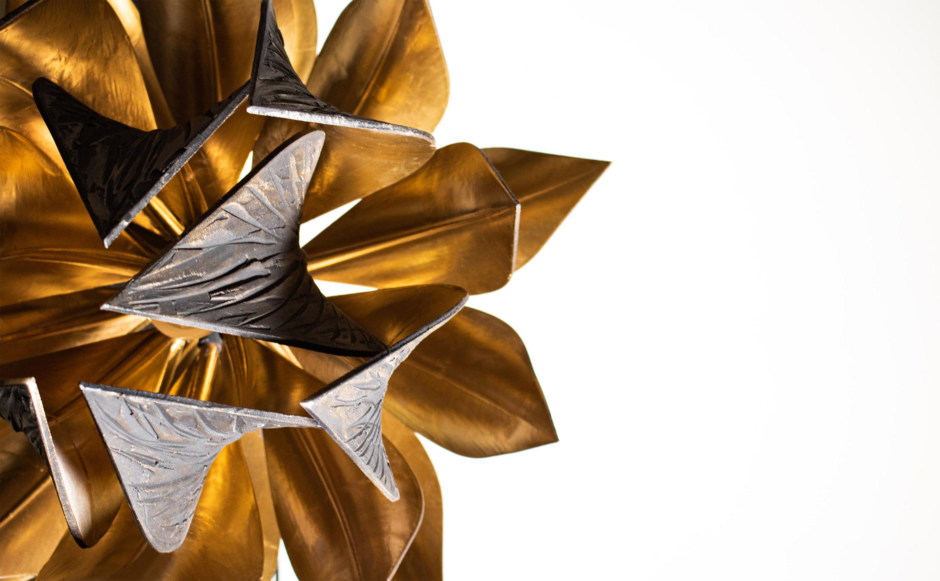 Bronzed Lotus Pendant For Sale