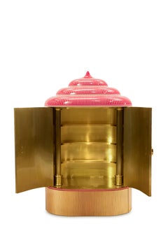 Lotus Sanctum Cabinet in MDF, Brass and Resin