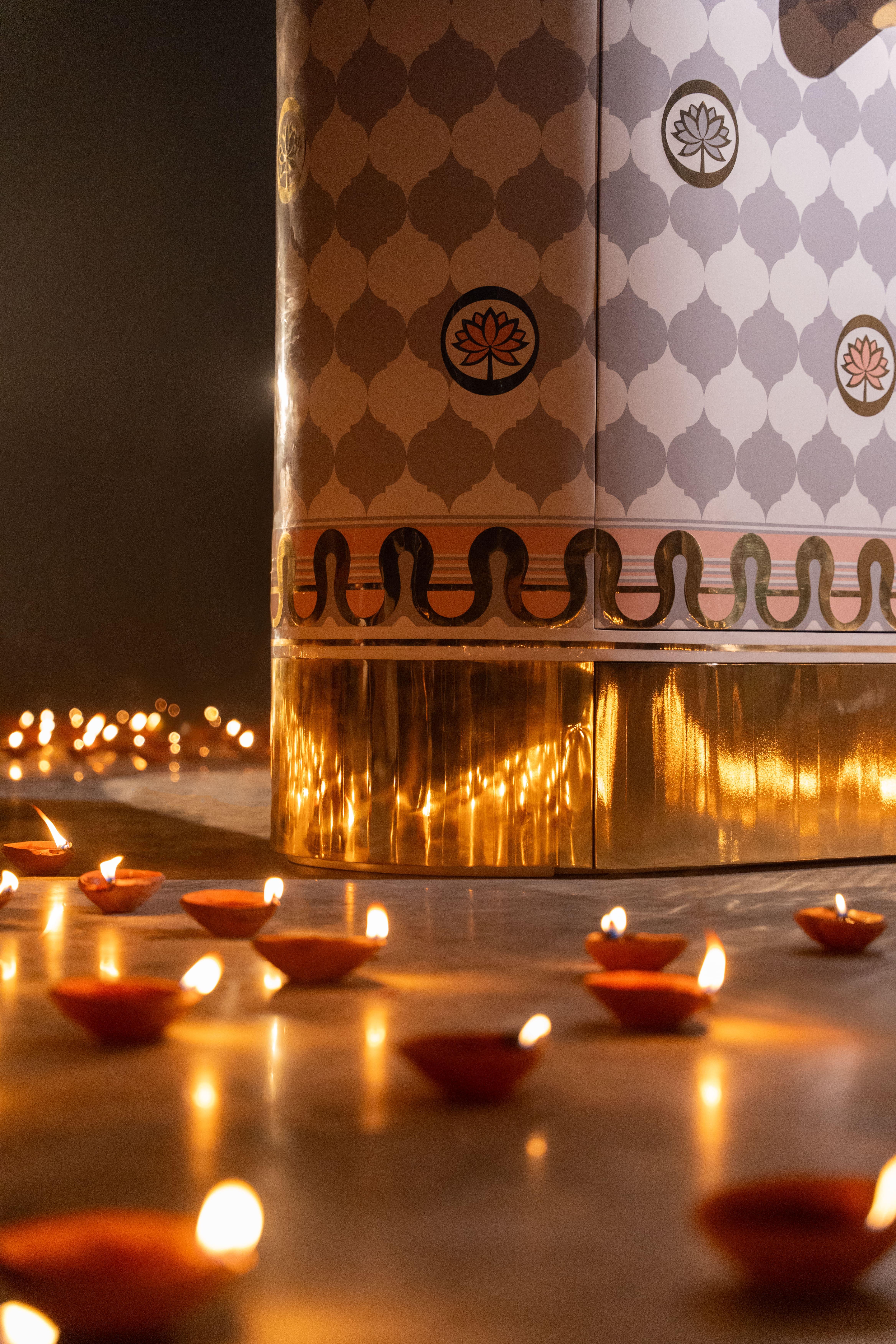 Modern Lotus Sanctum Regalia Storage Cabinet with Brass Inlay by Matteo Cibic For Sale