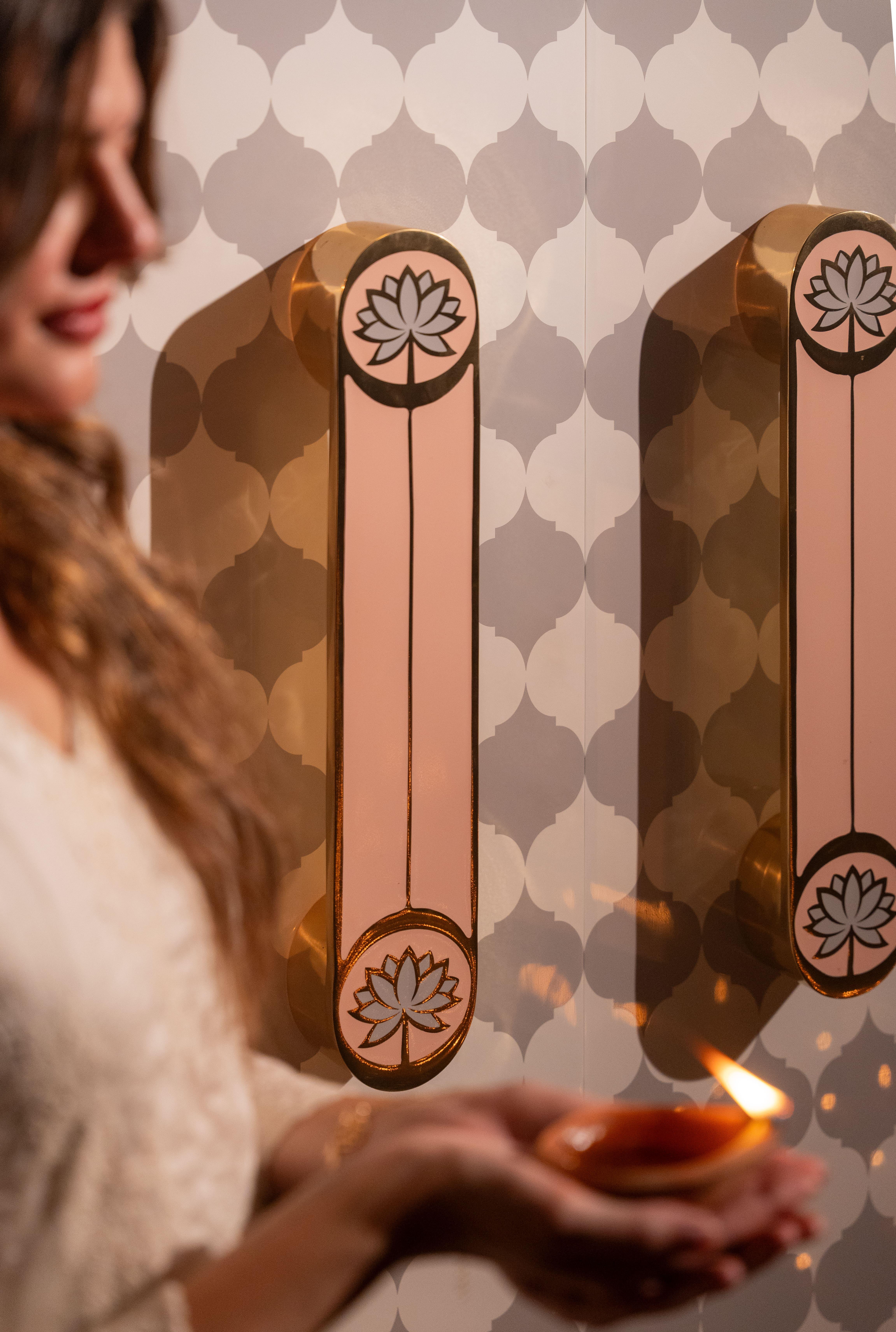 Resin Lotus Sanctum Regalia Storage Cabinet with Brass Inlay by Matteo Cibic For Sale