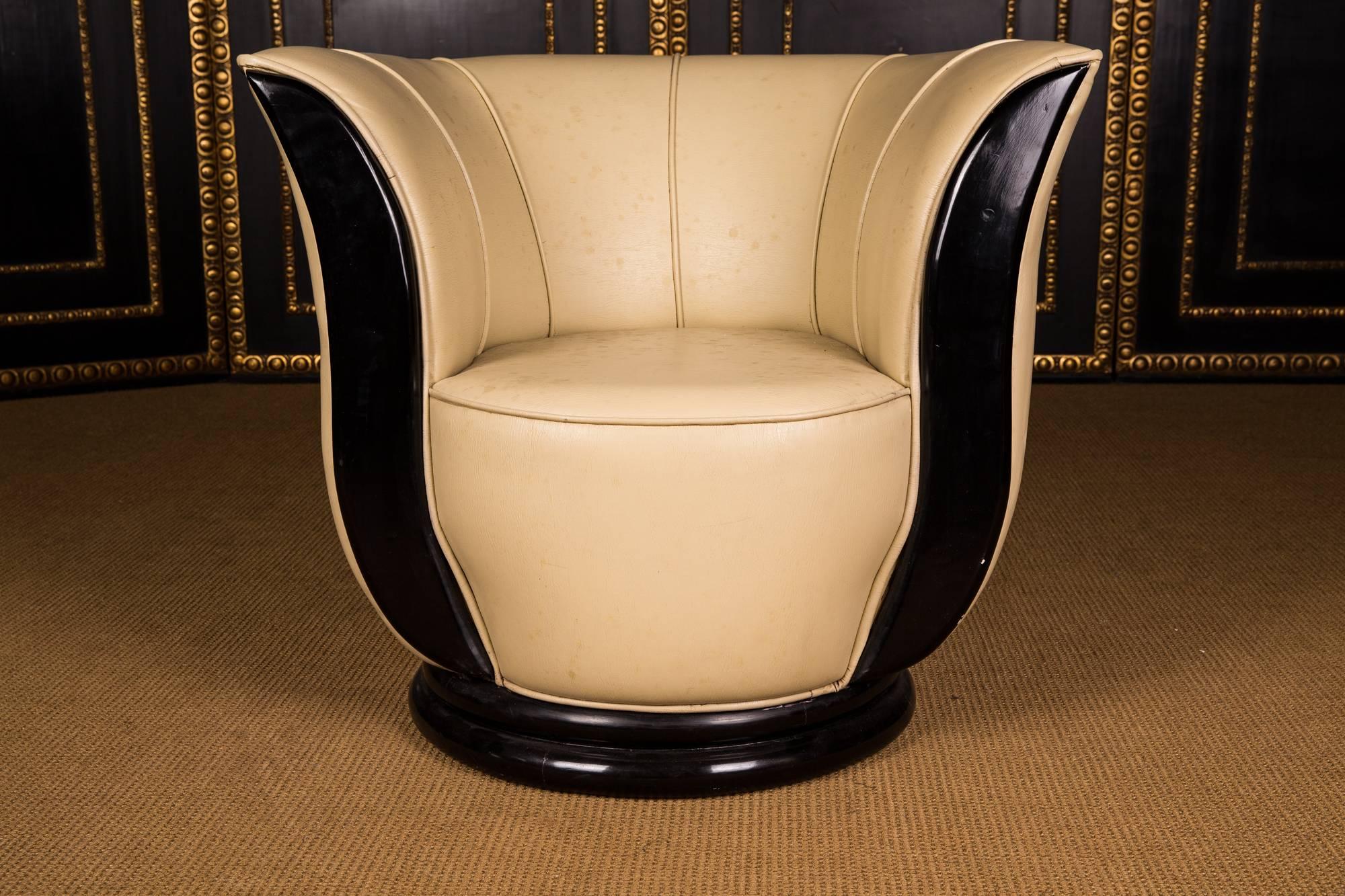 Hand-Crafted Lotus Shaped Armchair in the Art Deco Style