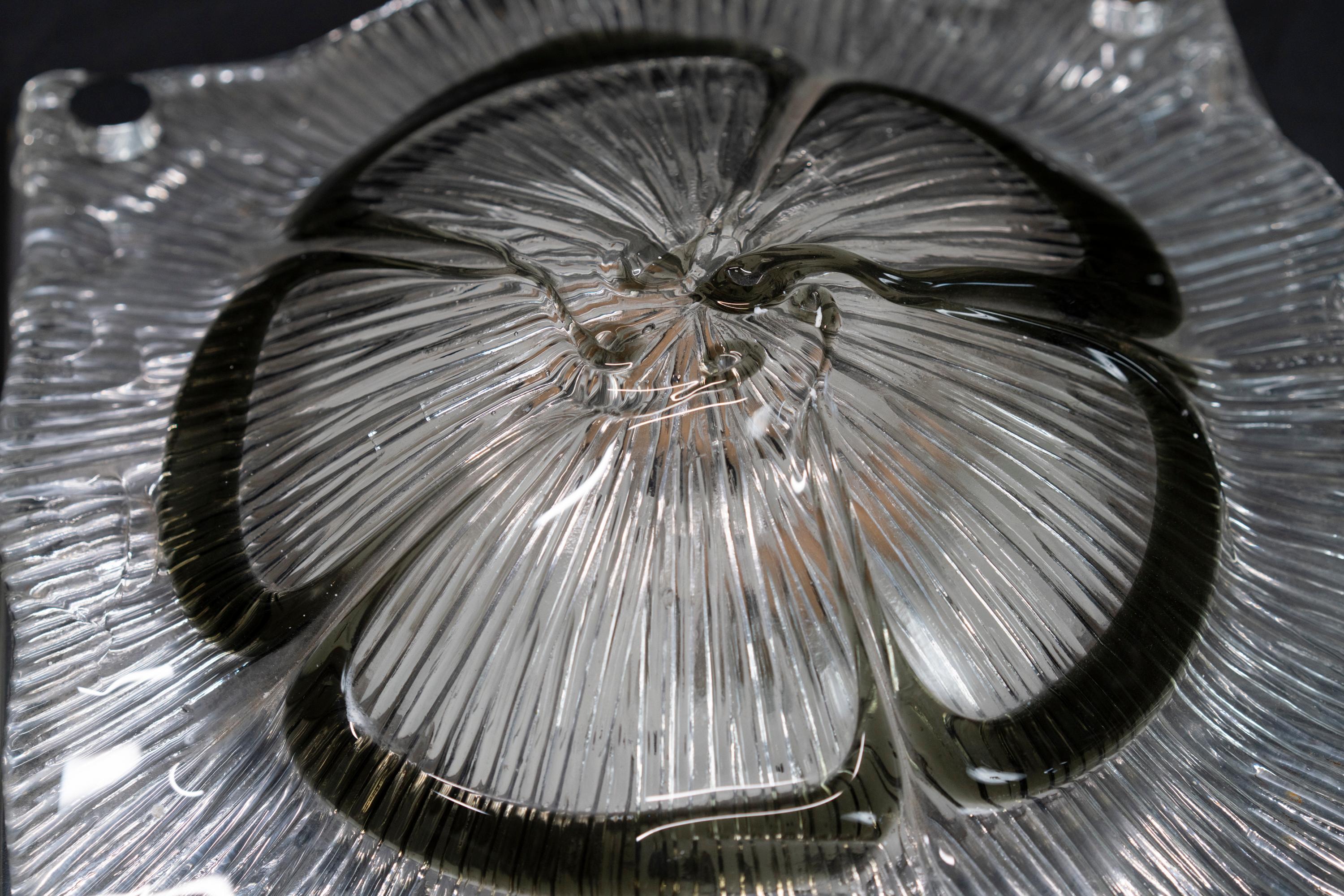 Mid-Century Modern Lotus Shaped Form Glass Flush Mount by Zucheri Venini