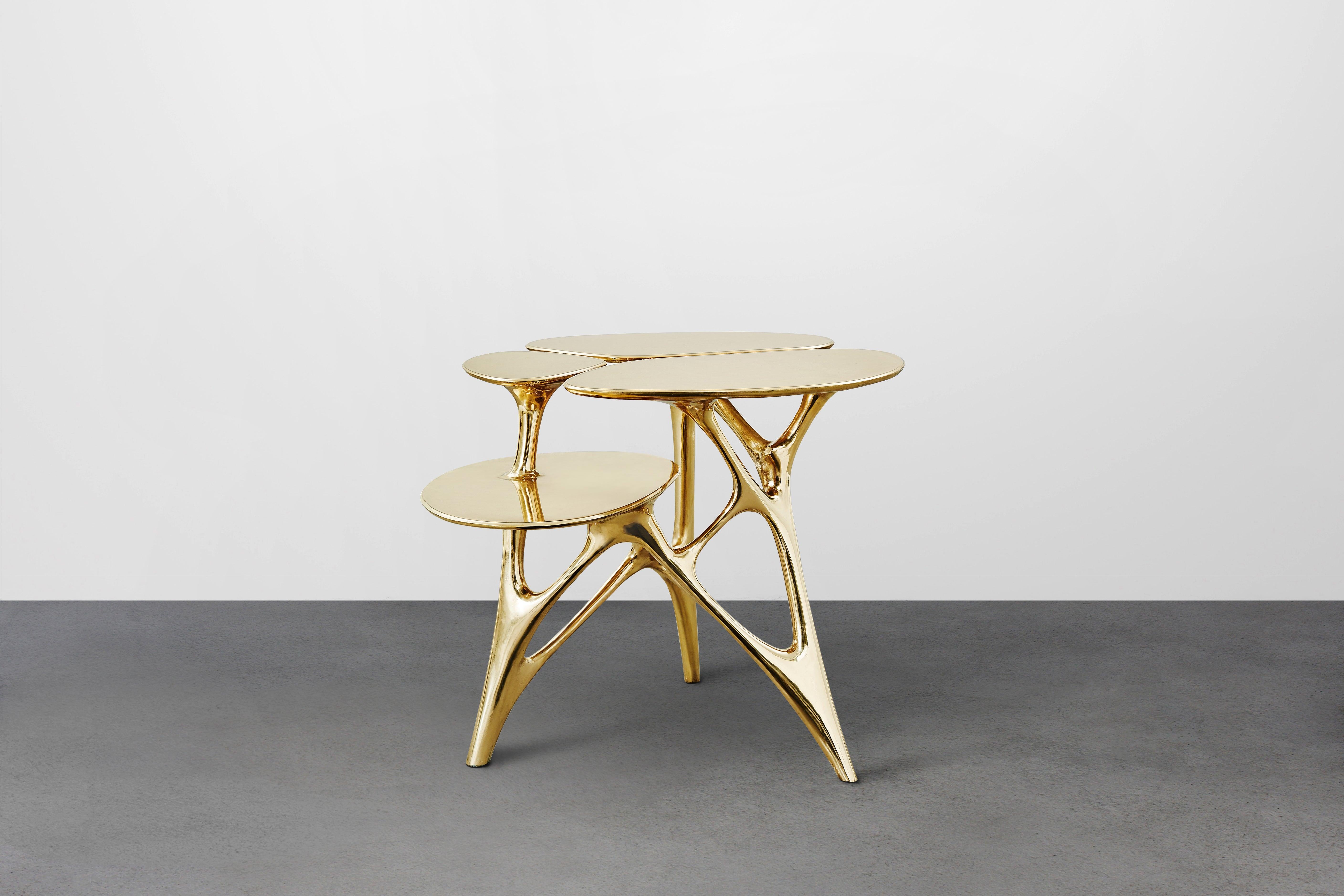brass gold side table