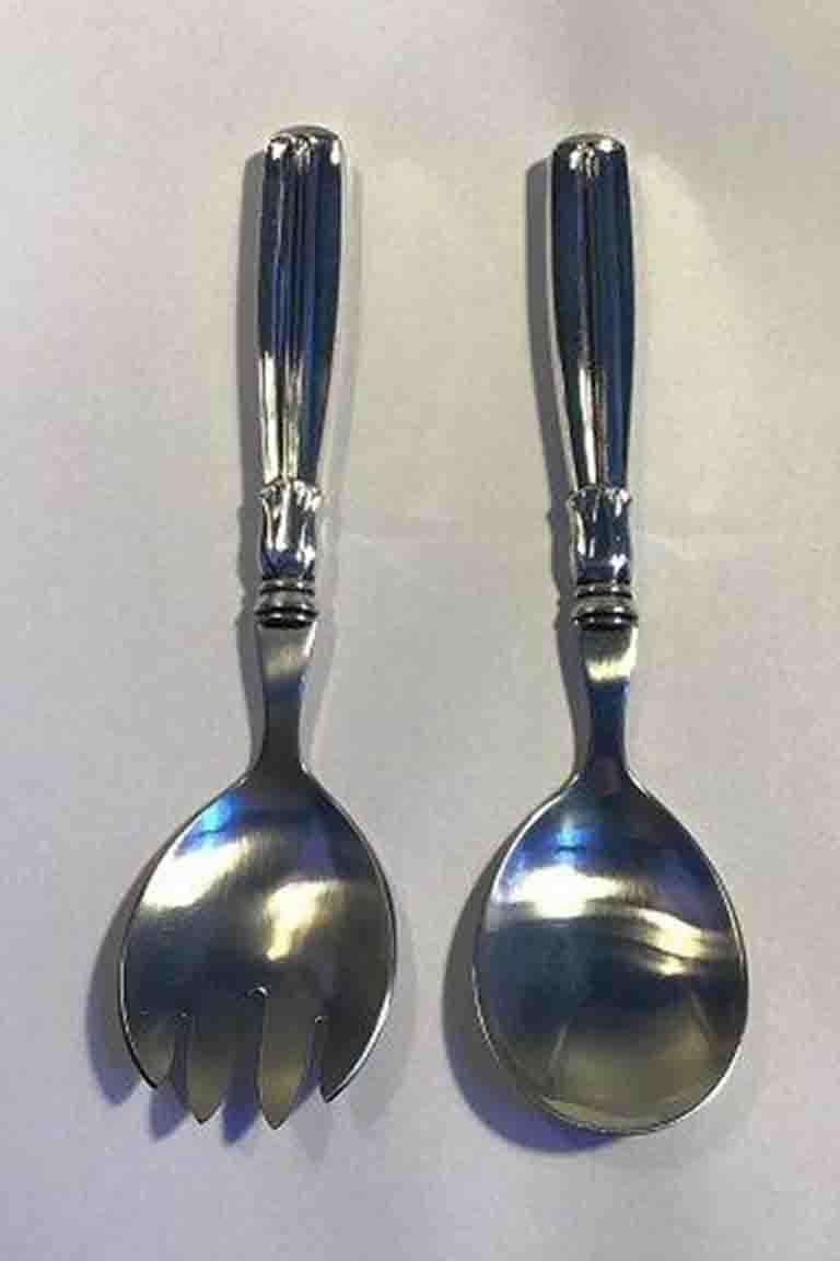 XX secolo Set da portata Lotus in argento e acciaio W. & S. Sørensen in vendita