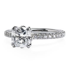 “Lotus” solitaire with antique cut cushion diamond