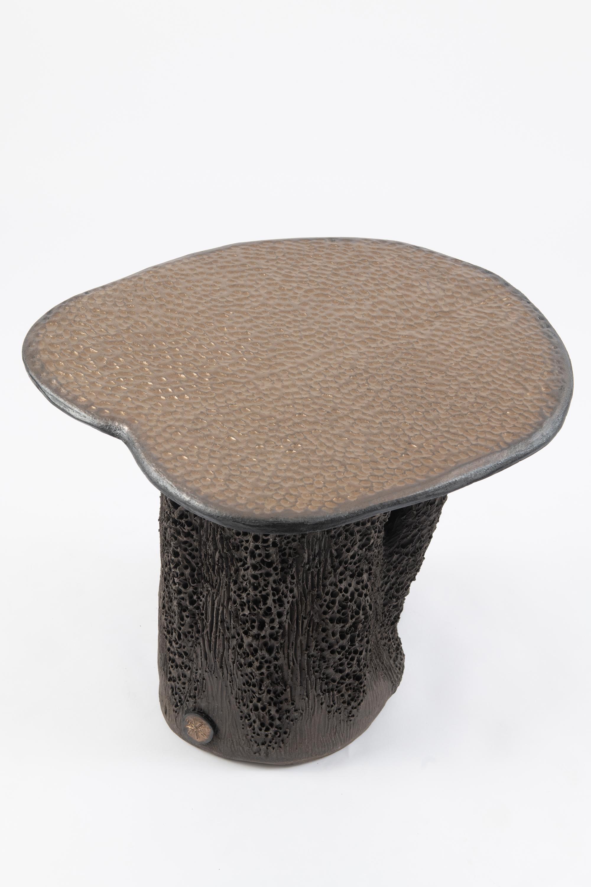 Trish DeMasi
Lotus table, 2022
Glazed and raw stoneware
Measures: 23 x 20 x 20 in.
  