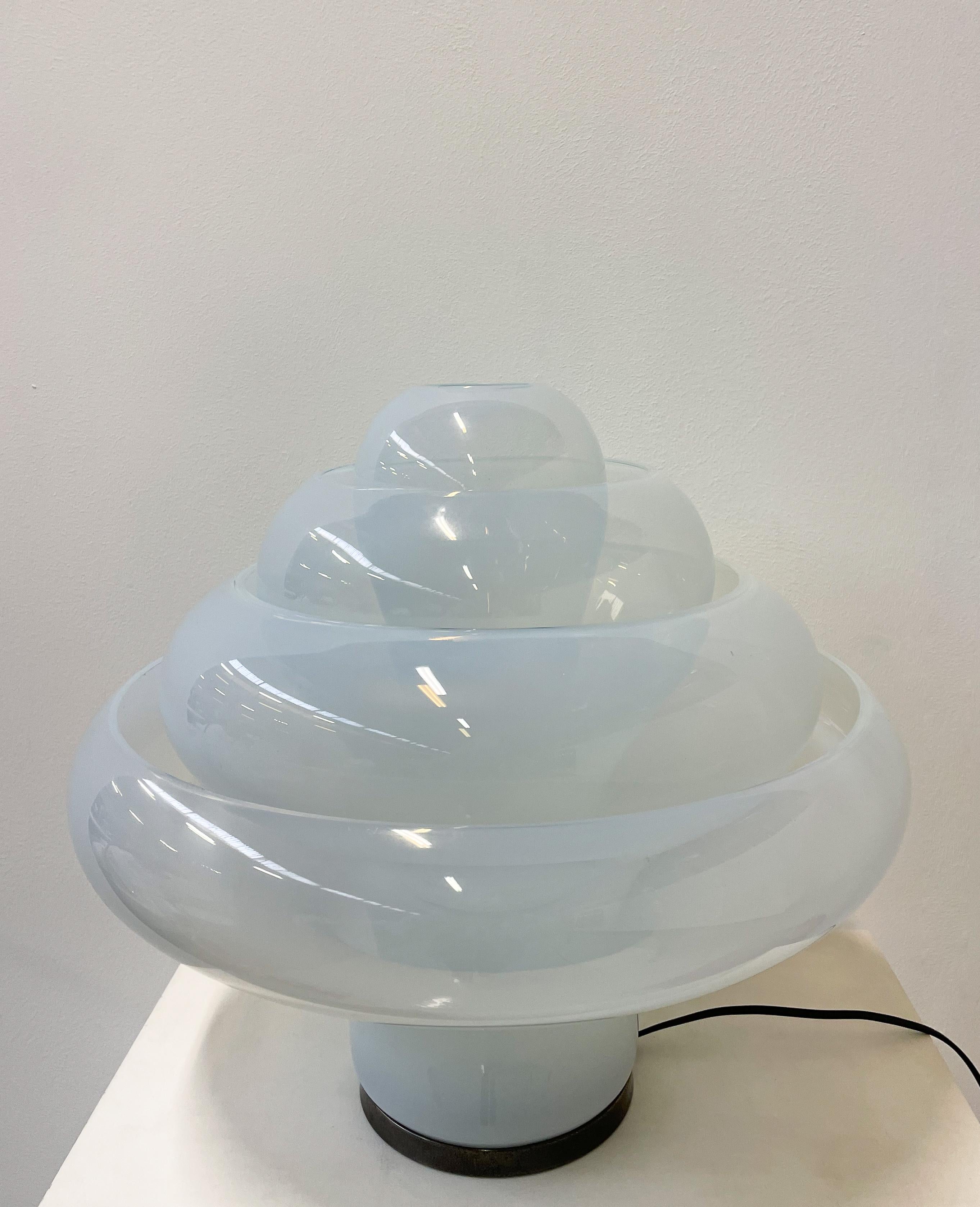 Milieu du XXe siècle Lampe de table Lotus par Carlo Nason pour Mazegga, Italie, années 1960 en vente