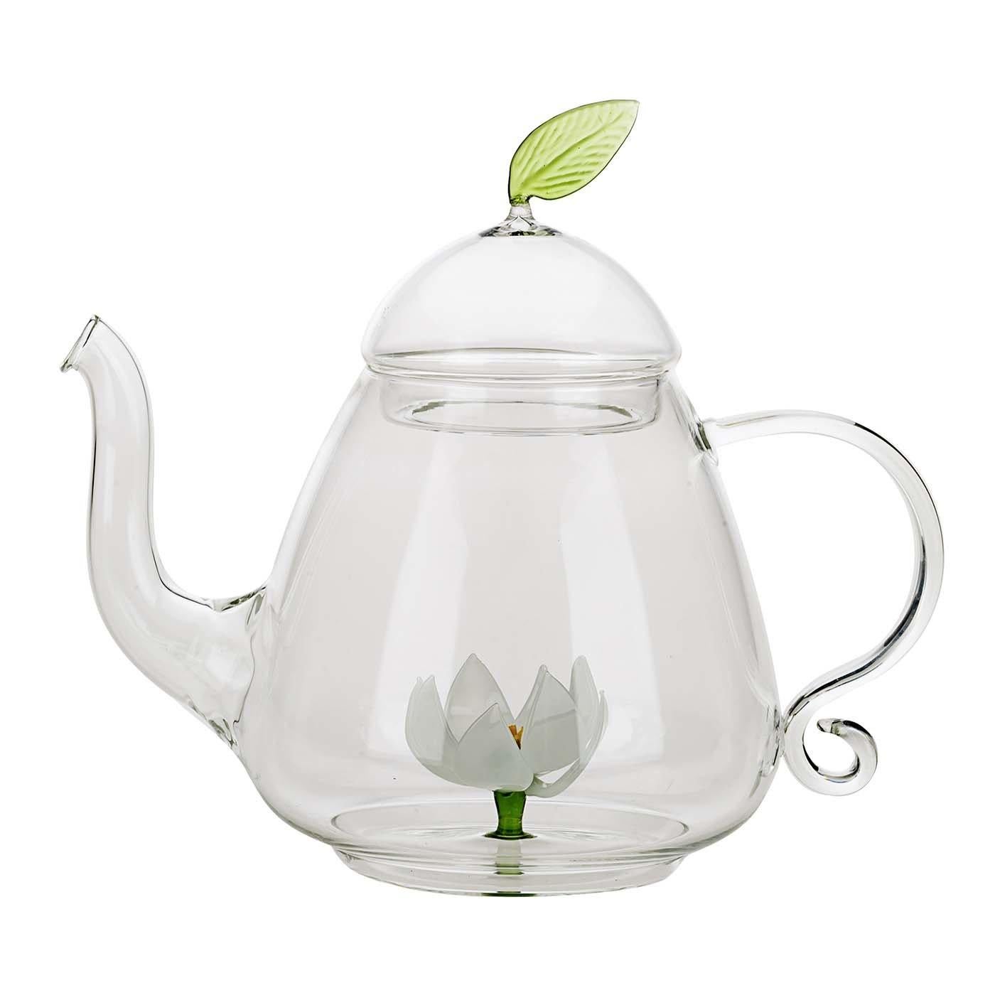 glass teapot with candle warmer