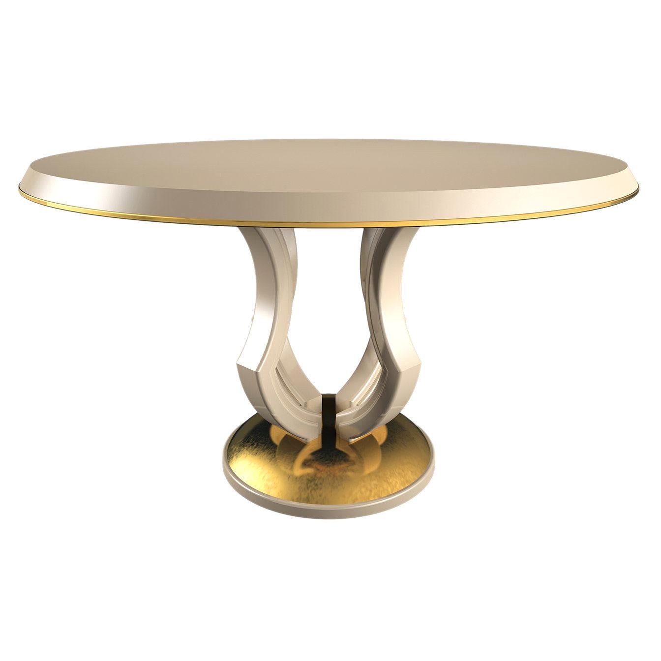 Lotus White Dining Table by Hanno Giesler