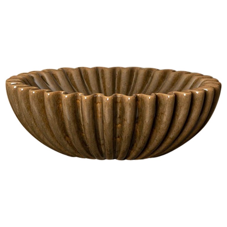 Ciotola decorativa in ceramica verde Lotuso di Simone & Marcel