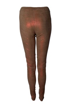 Lou Andrea, metallic coated leather trousers