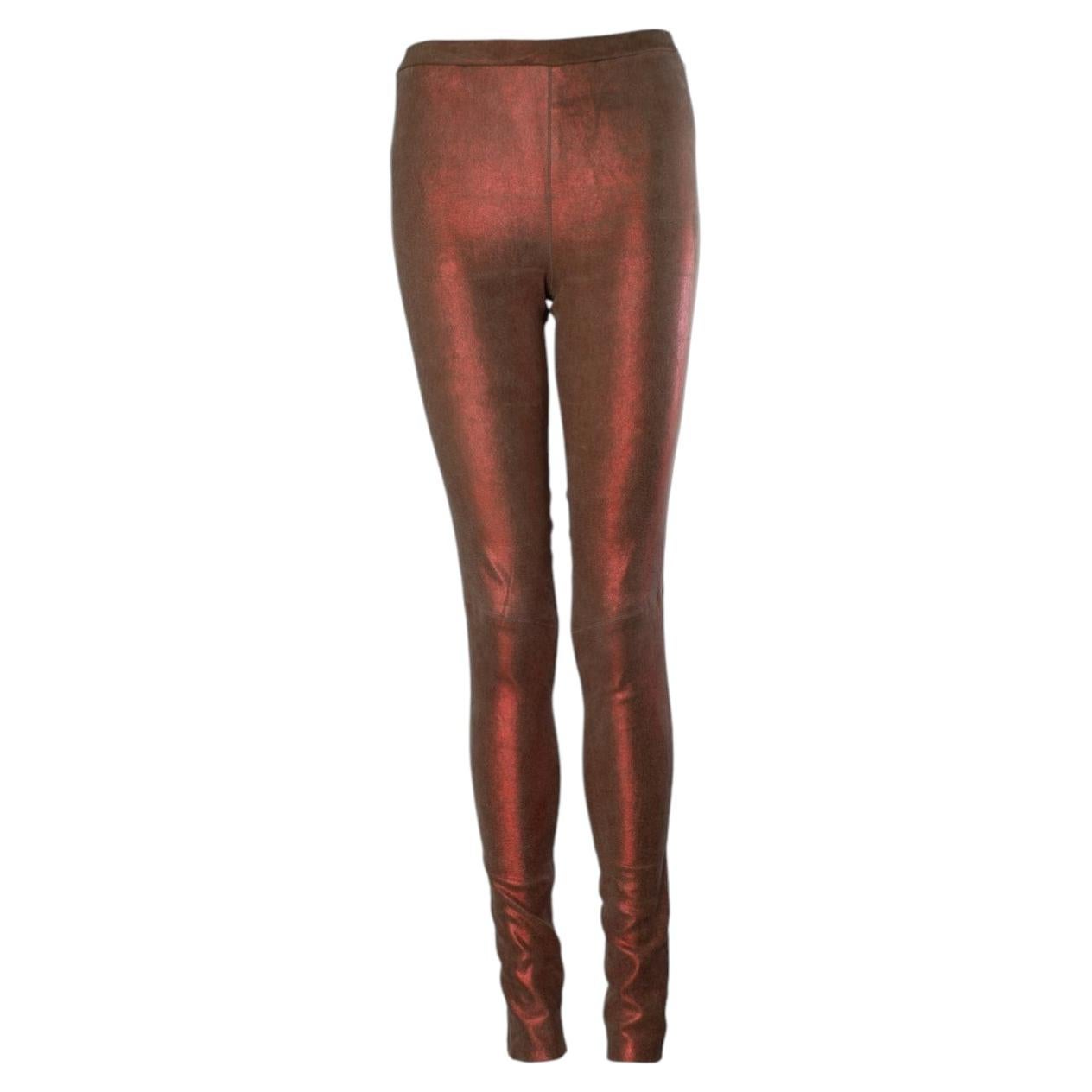Lou Andrea, metallic coated leather trousers For Sale