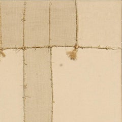 Pigtails, Minimalist Geometric Sewn Canvas by Lou Fink