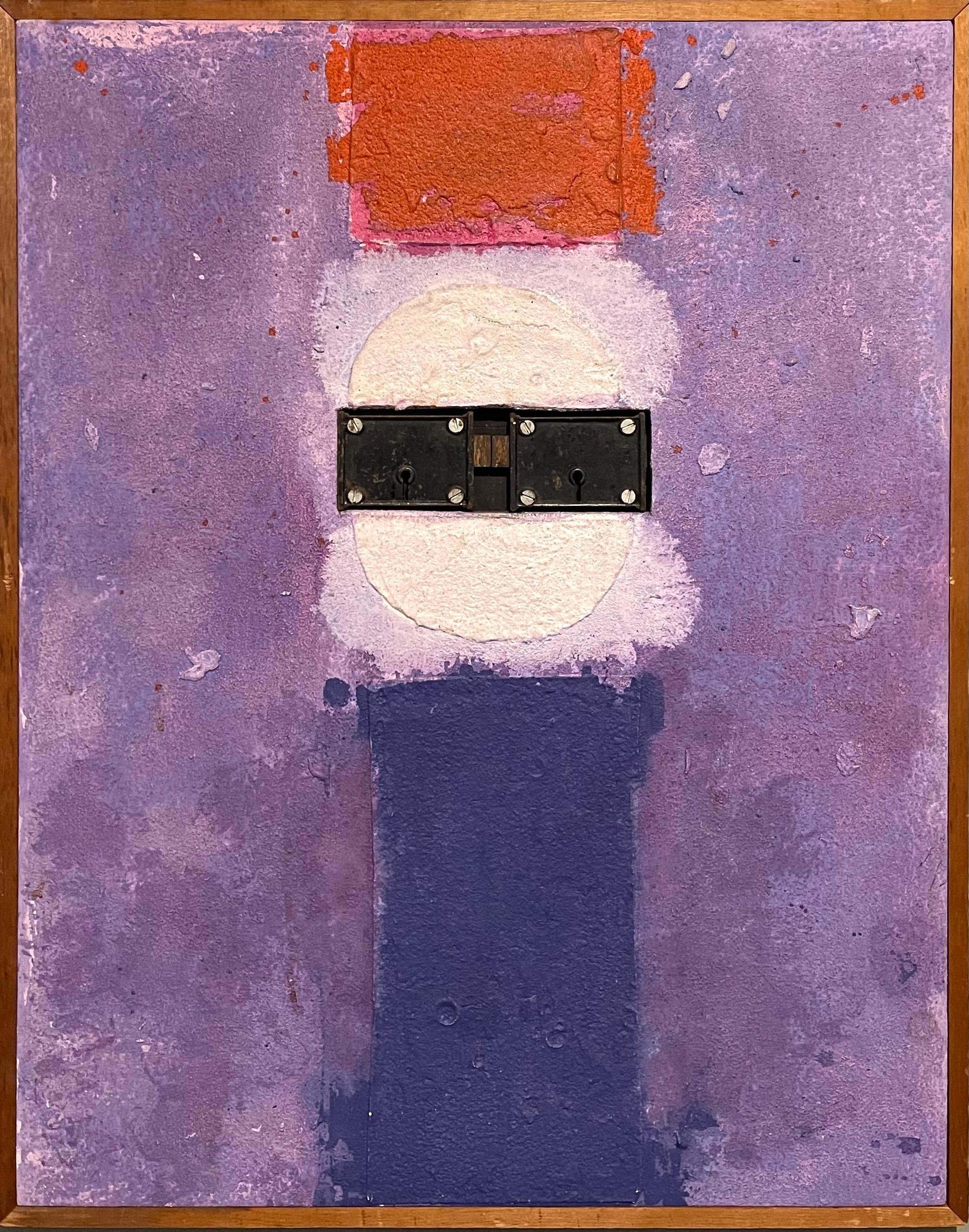 Peinture à l'huile abstraite de 1970 « Le Patriote », assemblage rouge, blanc et bleu Lou Fink en vente 1