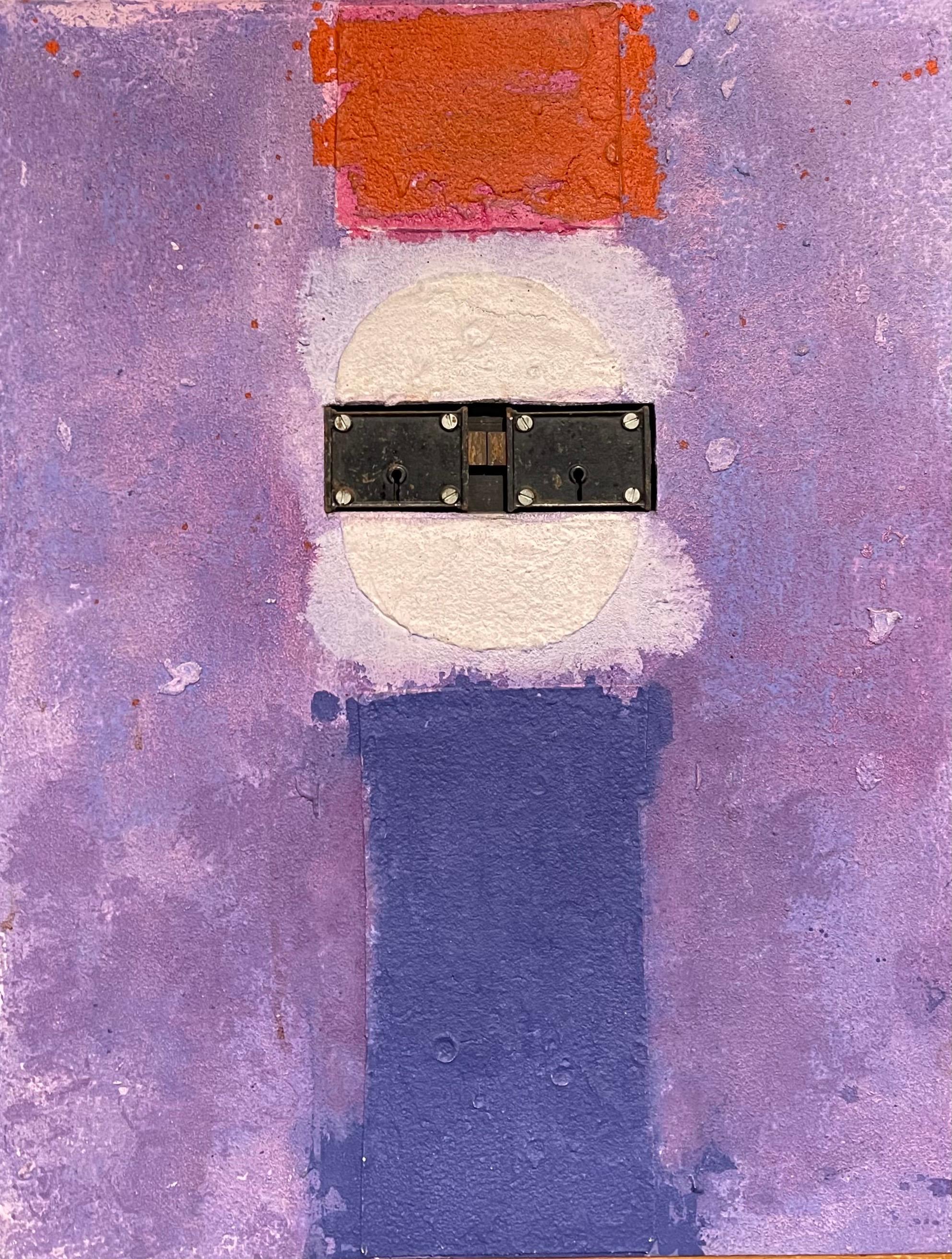 Peinture à l'huile abstraite de 1970 « Le Patriote », assemblage rouge, blanc et bleu Lou Fink en vente 4