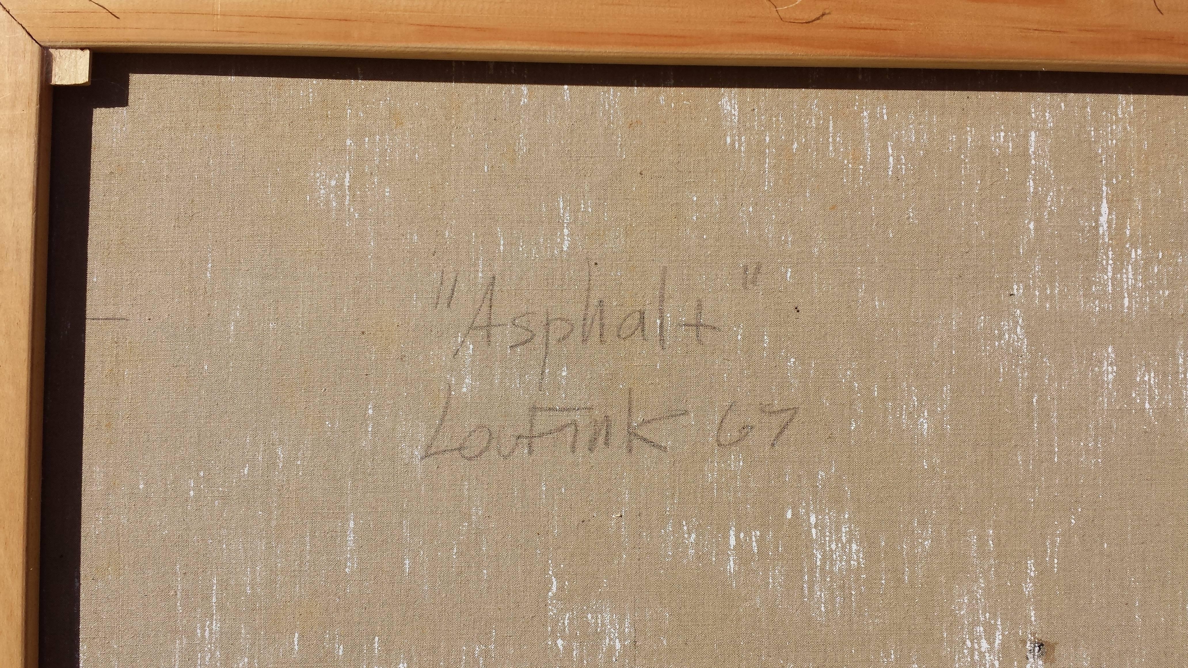 Asphalt, Abstract Oil Painting on Canvas by Lou Fink For Sale 1