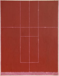 Série rouge n°1, grande peinture minimaliste de Lou Fink