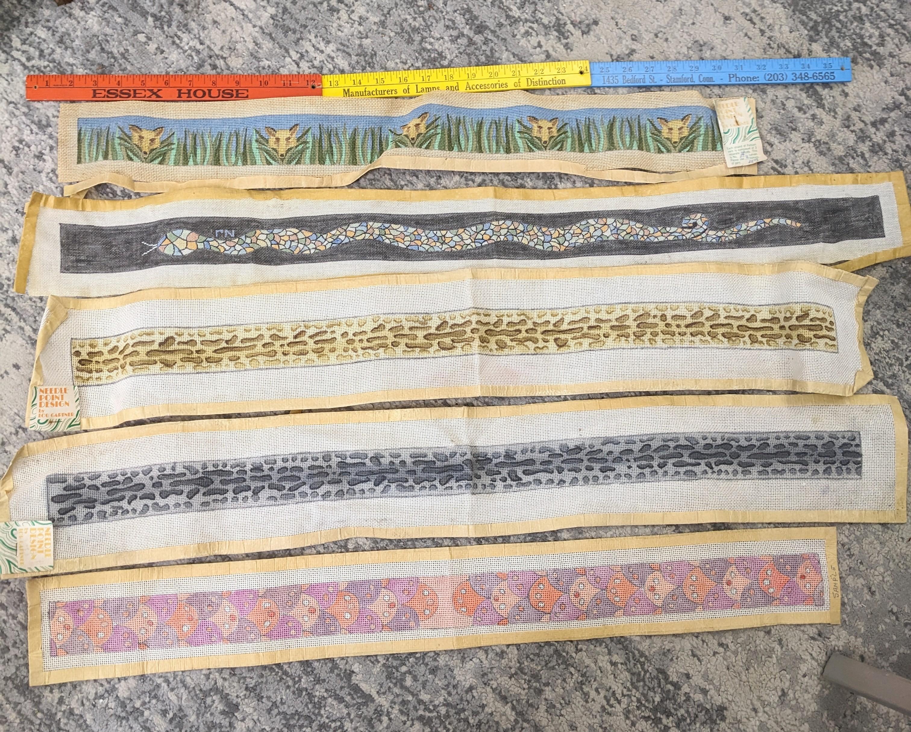Lou Gartner Needlepoint Blanks, Belts/Straps In Good Condition For Sale In Riverdale, NY