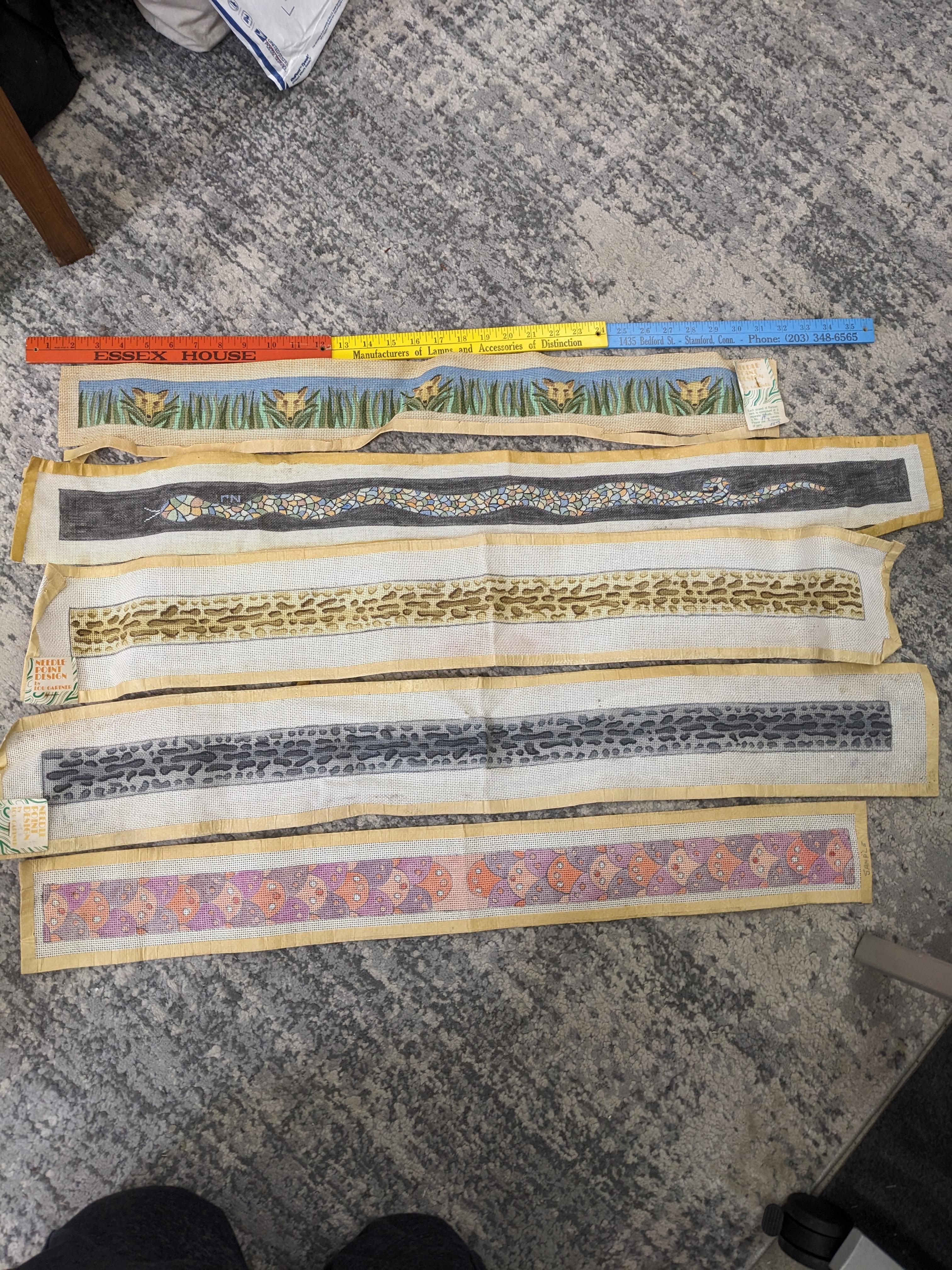 Textile Lou Gartner Needlepoint Blanks, Belts/Straps For Sale