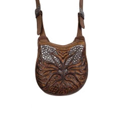 Lou Guerin Bag - Silver & Sculpted Leather - Dragon's Claw Zip Pull