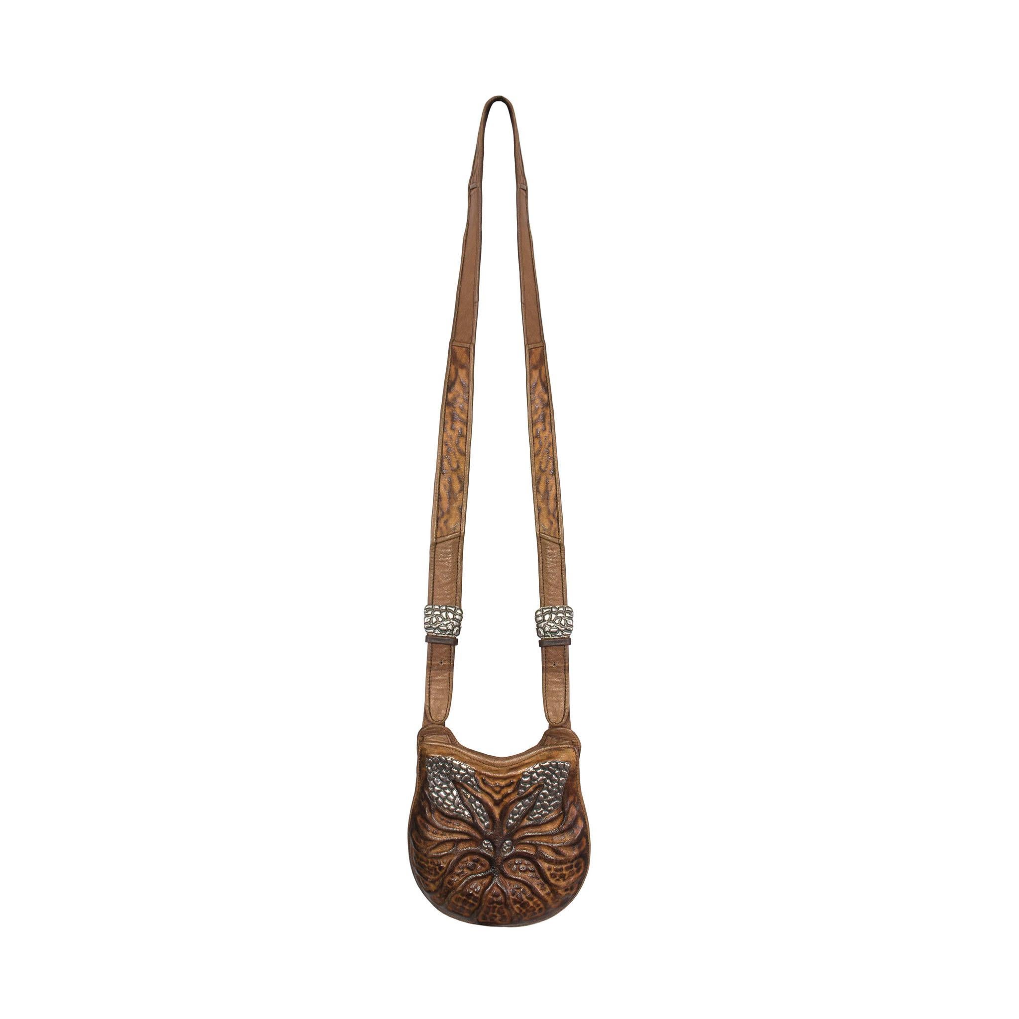 sculpted leather handbag