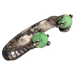 Lou Guerin Rare - Silver ‘Dragon Claw’ Bracelet - Turquoise Stones