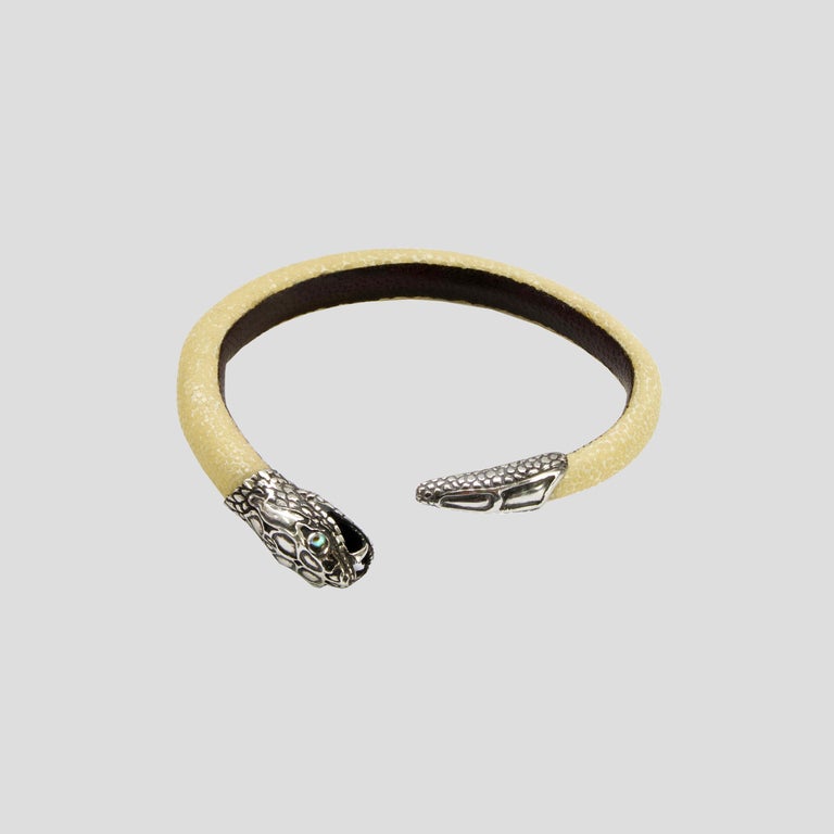 Lou Guerin Bracelet - Silver Snake Head Detail - Adjustable Leather Outer  For Sale at 1stDibs | lou guerin jewelry, lou guerin bracelet, bracelet  guerin