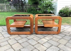 Lou Hodges California Design Pair of Midcentury End Side Tables