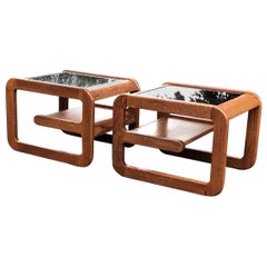 Lou Hodges California Design Pair of Midcentury End Side Tables