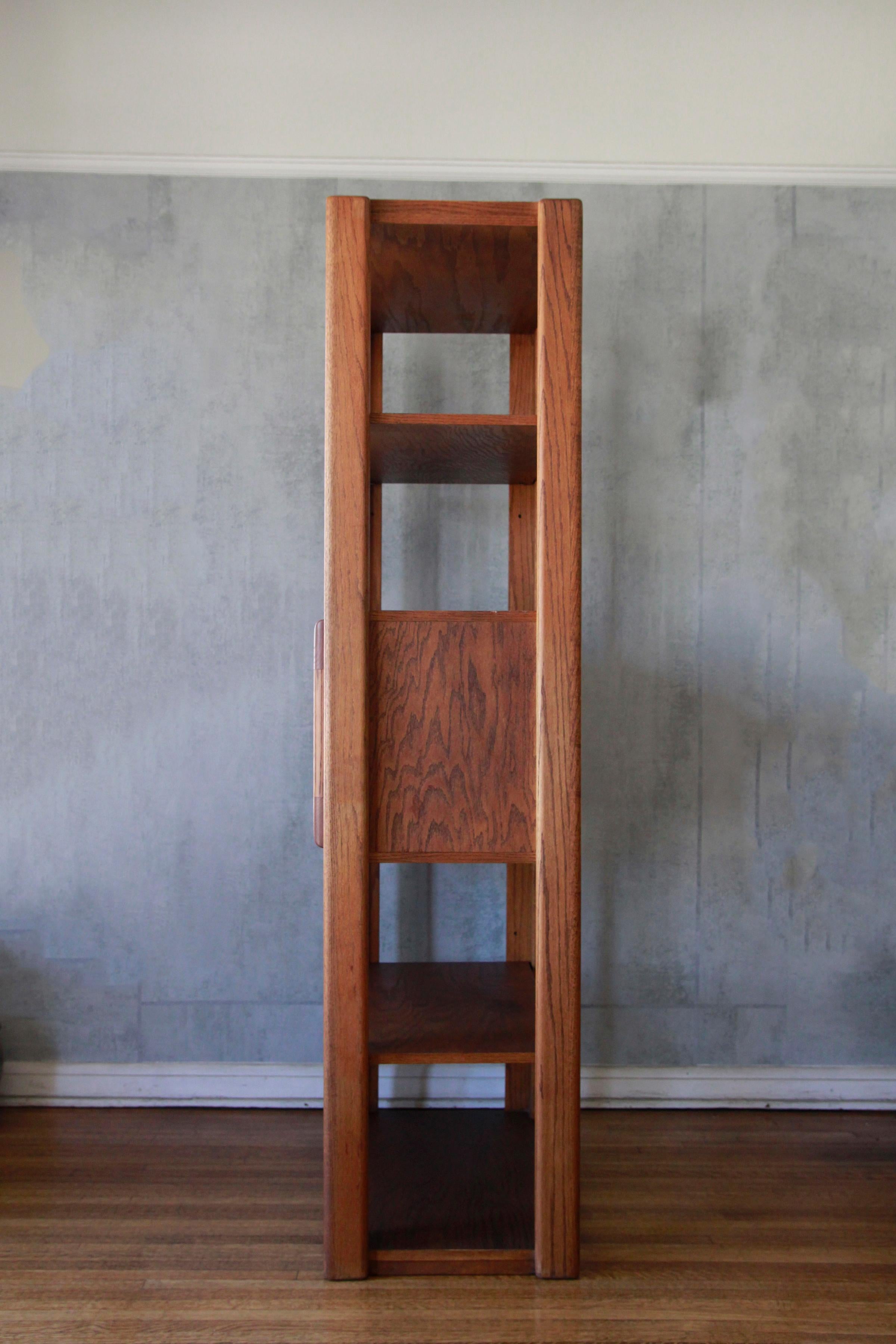 Late 20th Century Lou Hodges California Modern Bookcase with Cabinet, 1970s