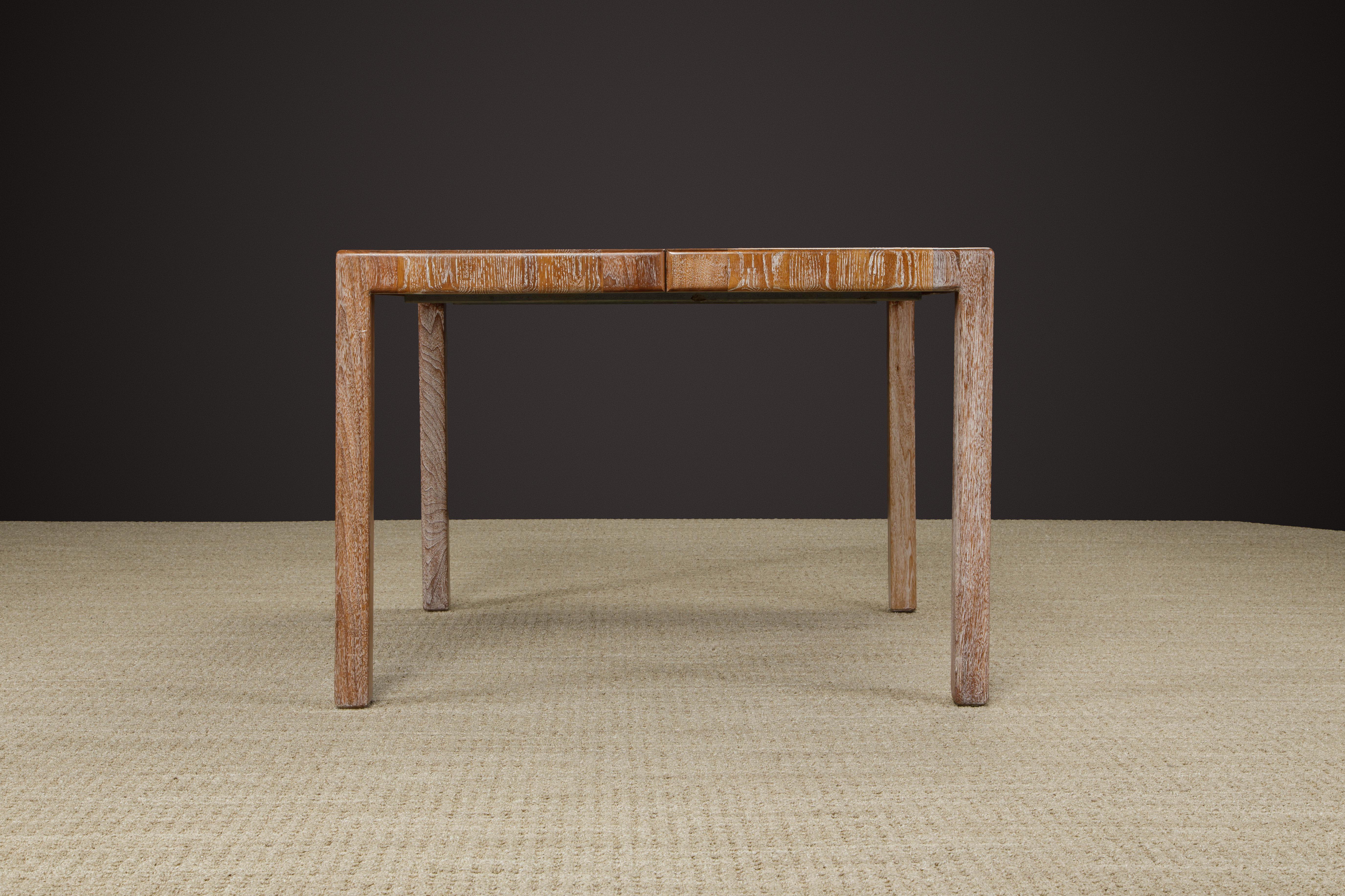 Lou Hodges California Modern Cerused Oak Extendable Dining Table, c 1979, Signed For Sale 8