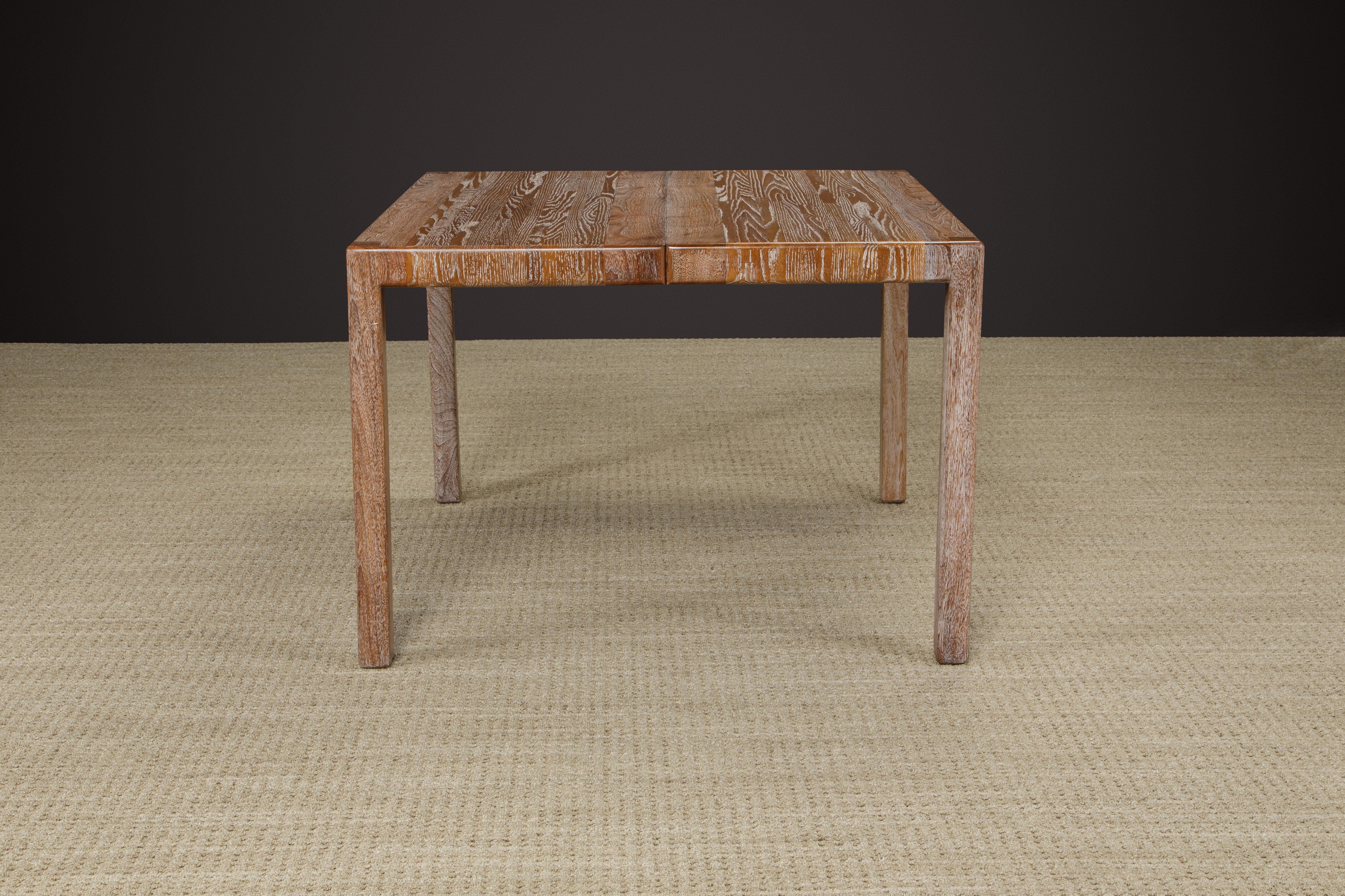 Lou Hodges California Modern Cerused Oak Extendable Dining Table, c 1979, Signed For Sale 9