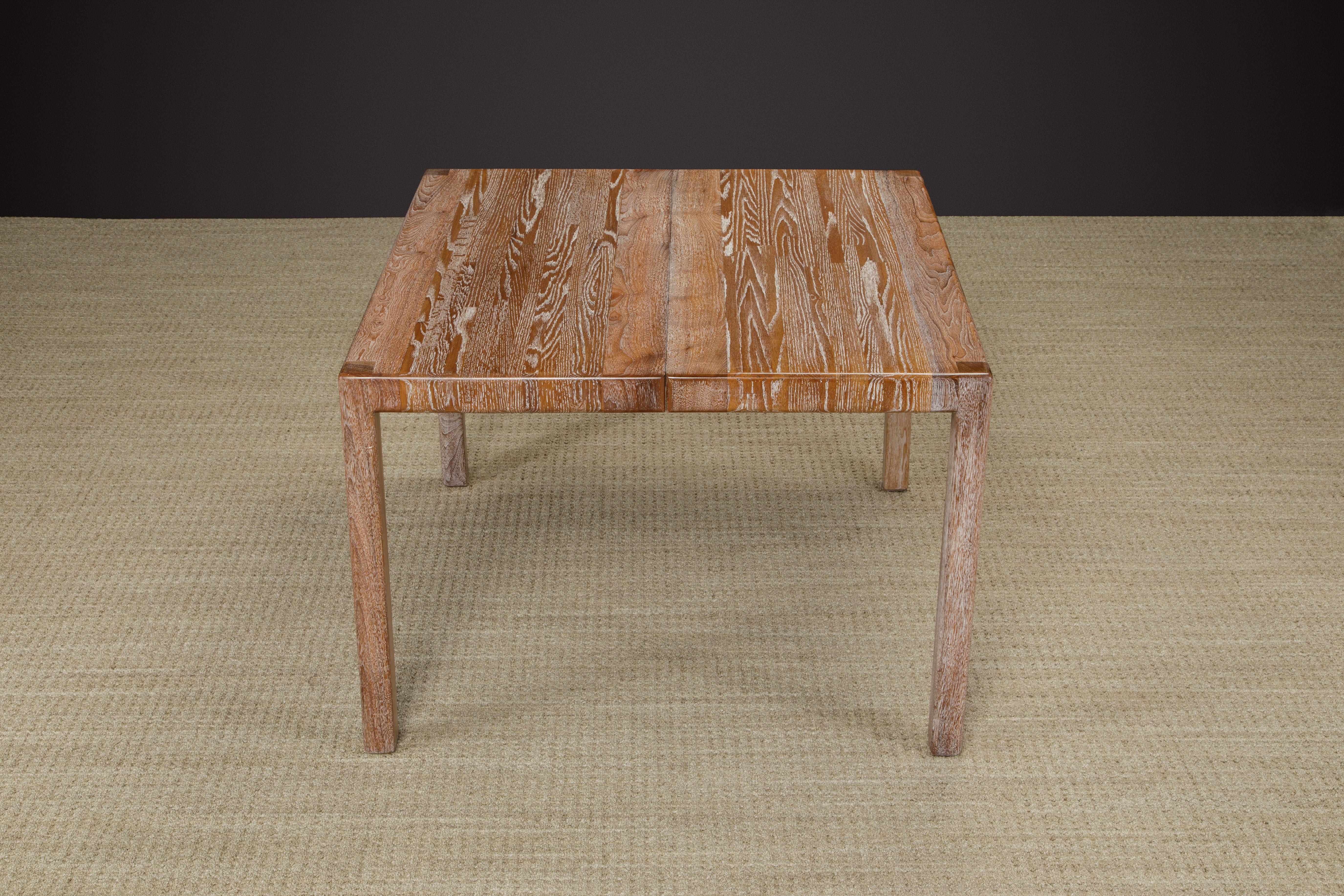 Lou Hodges California Modern Cerused Oak Extendable Dining Table, c 1979, Signed For Sale 10