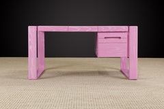 Bureau moderne californien en chêne cérusé rose, 1978, signé Lou Hodges