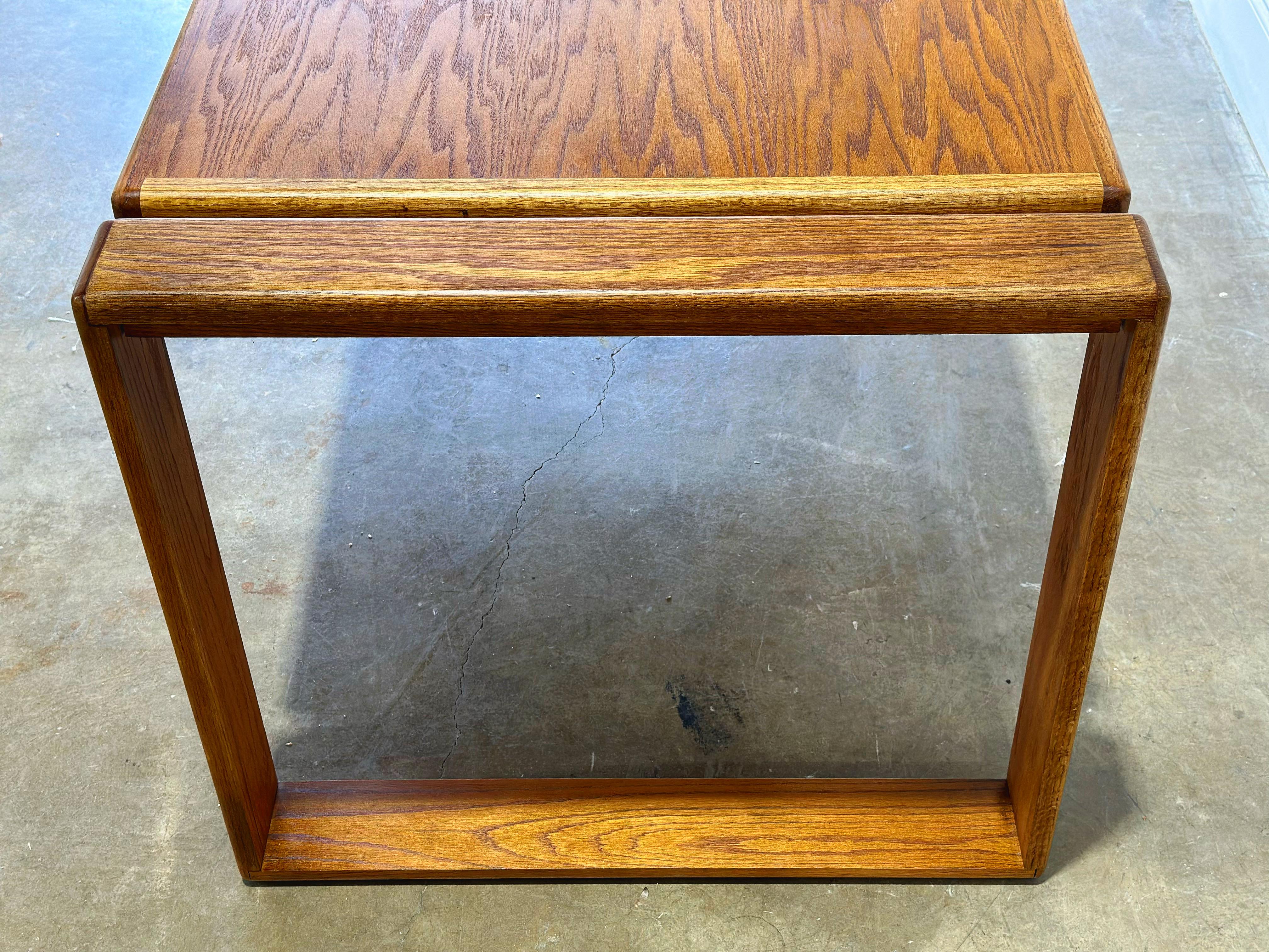 American Lou Hodges Desk, Solid Oak, California Design Group, Post Modern, circa 1980