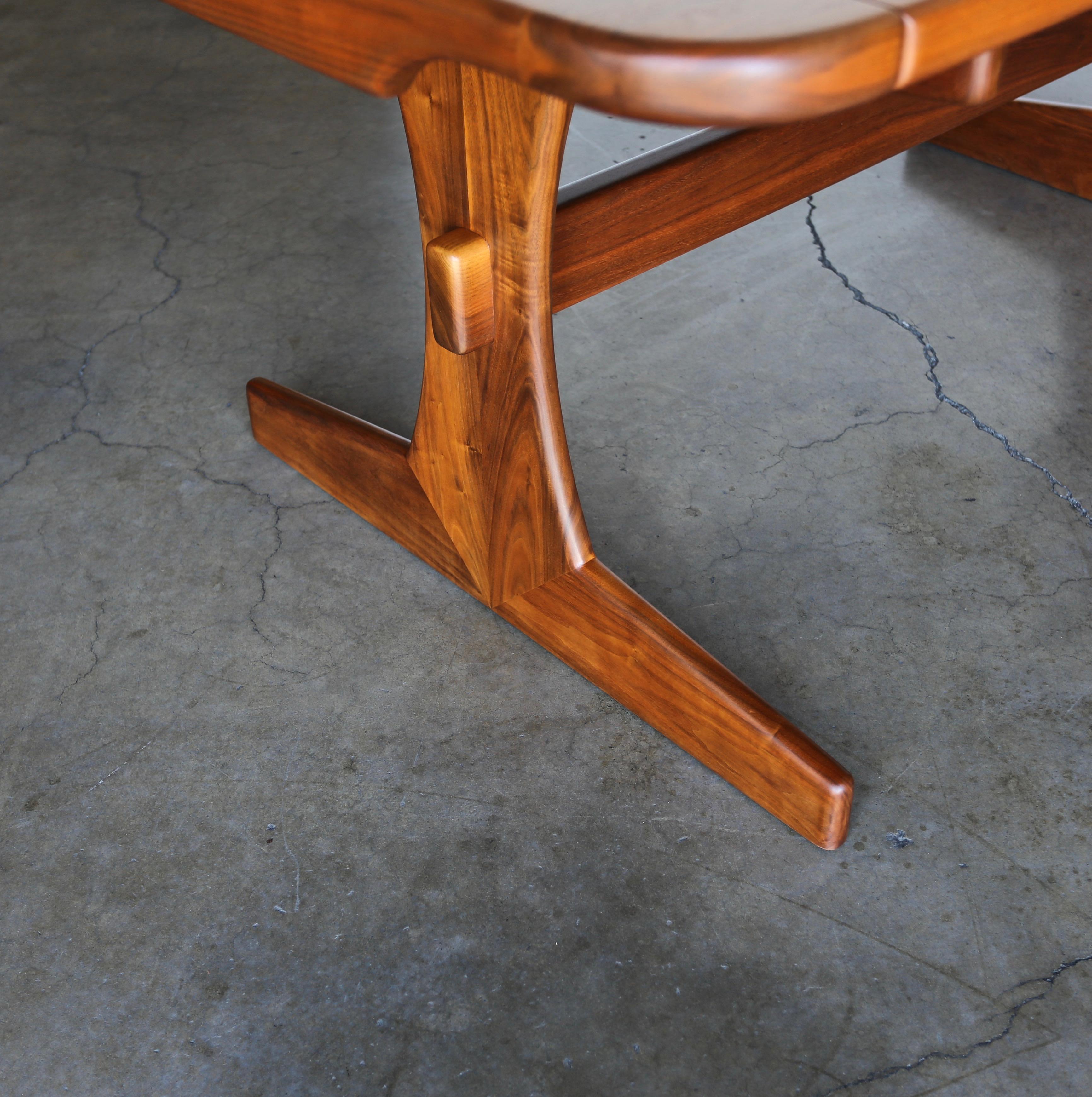 Walnut Lou Hodges Dining / Writing Table for California Design Group, circa 1975 