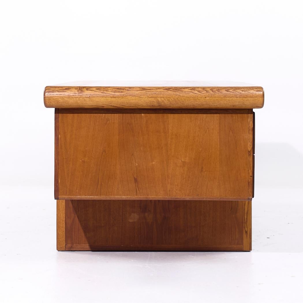 American Lou Hodges for Creative Crafts Mid Century Curved Walnut Executive Desk For Sale