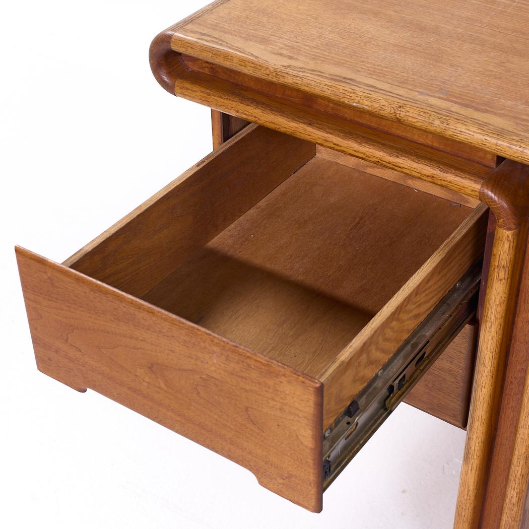 Lou Hodges for Creative Crafts Mid Century Curved Walnut Executive Desk For Sale 2
