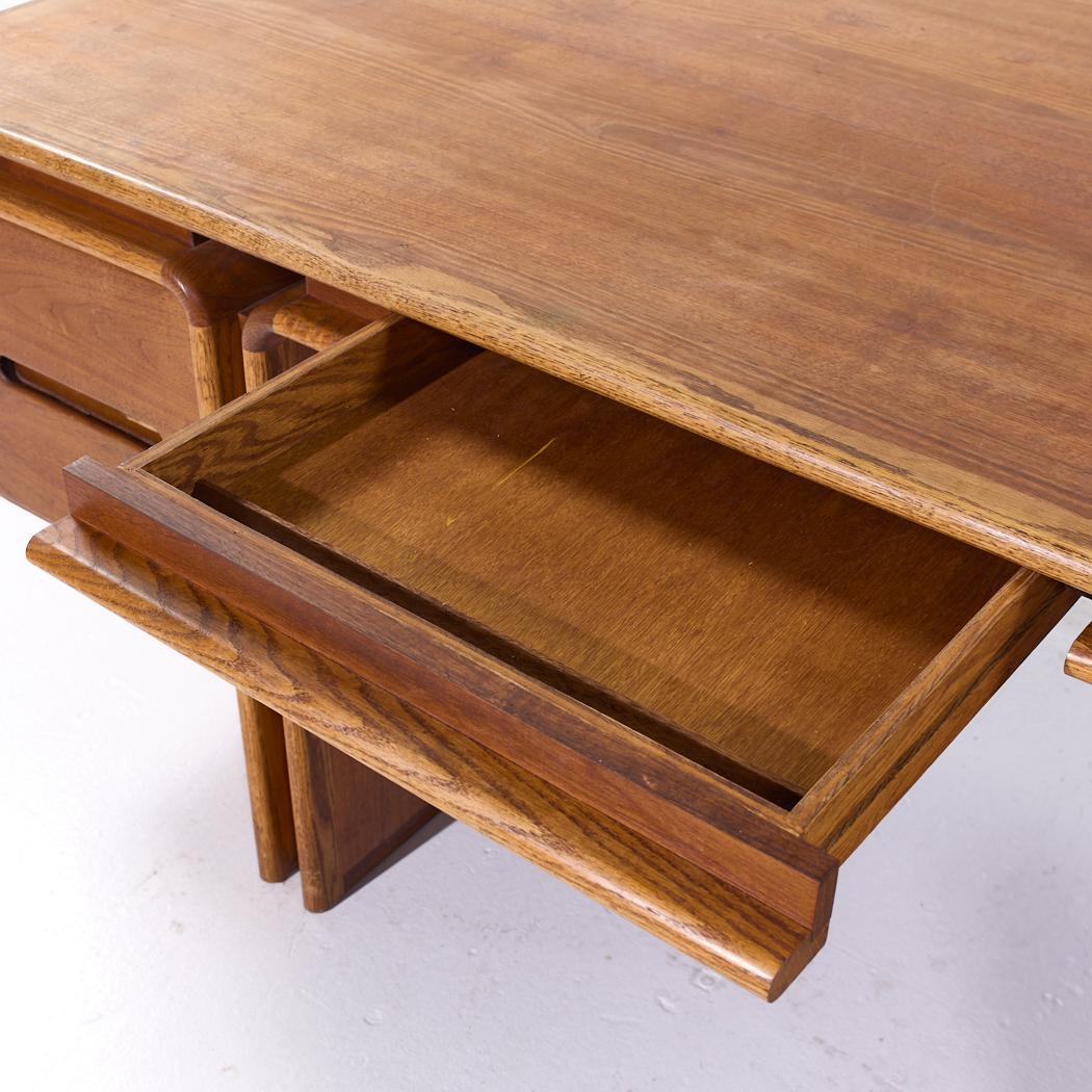 Lou Hodges for Creative Crafts Mid Century Curved Walnut Executive Desk For Sale 3