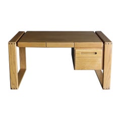 Lou Hodges Handcrafted Oak Desk for California Design Group, 1978