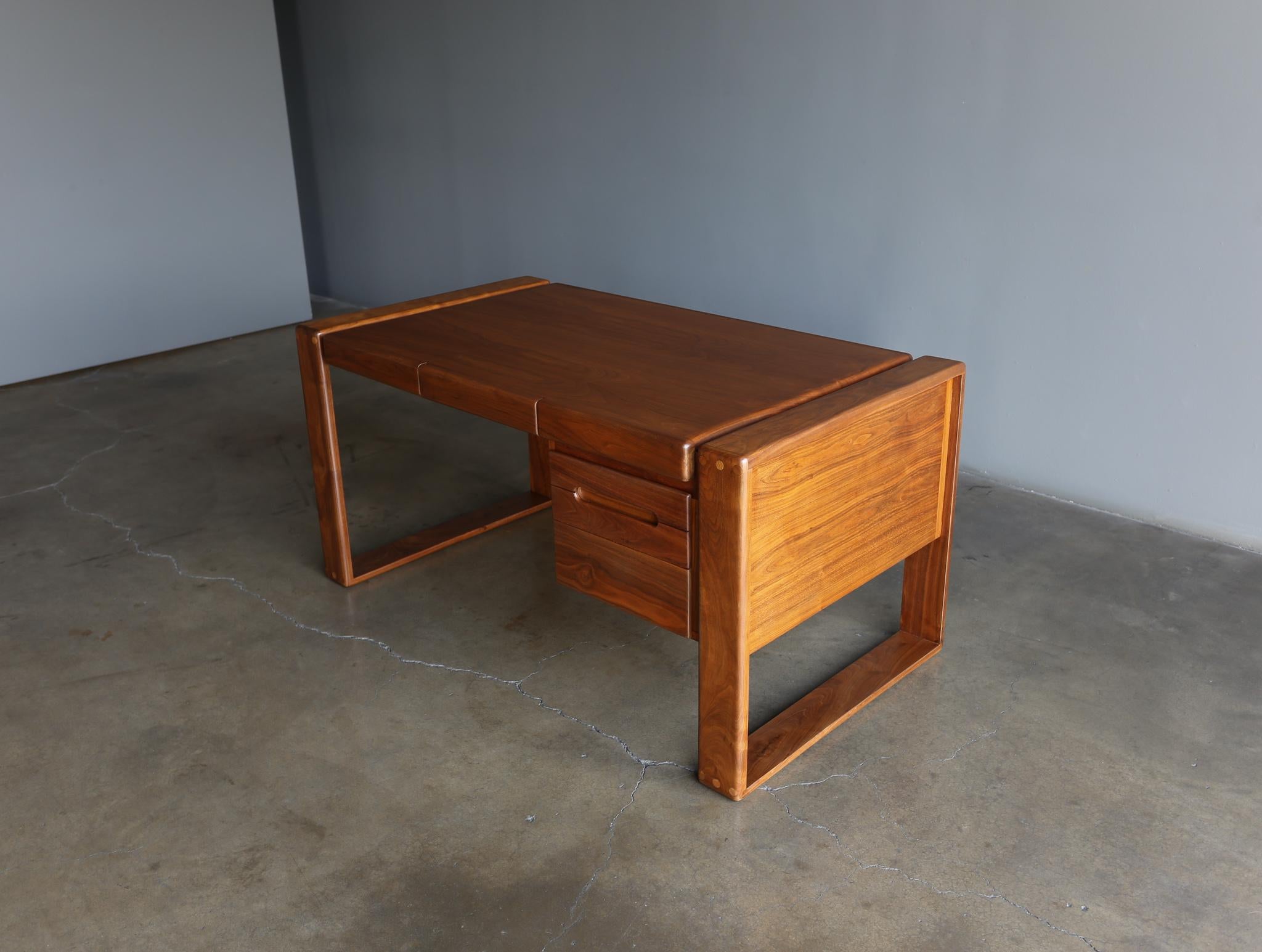 20th Century Lou Hodges Handcrafted Walnut Desk for California Design Group, 1979
