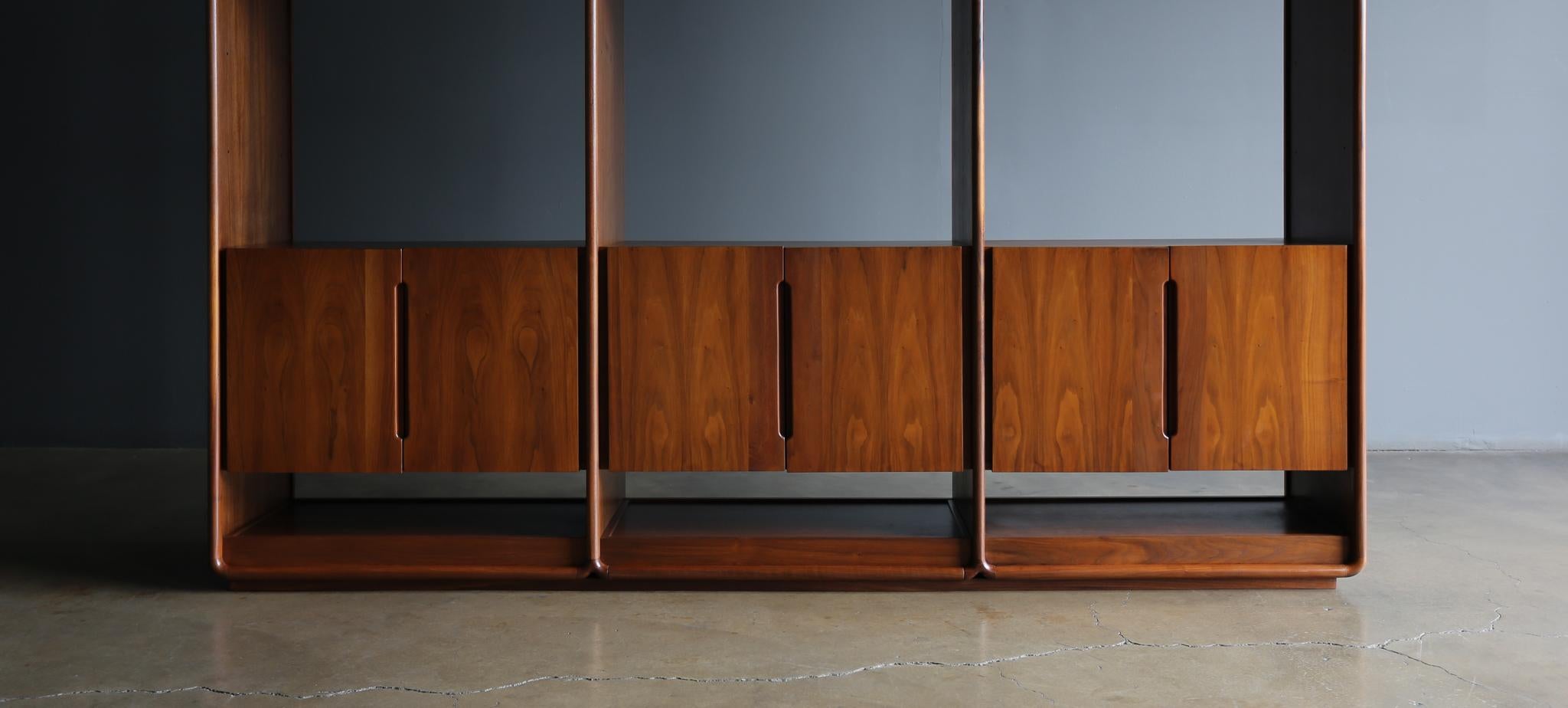 Lou Hodges Handcrafted Walnut Wall Unit for California Design Group,  1978 1